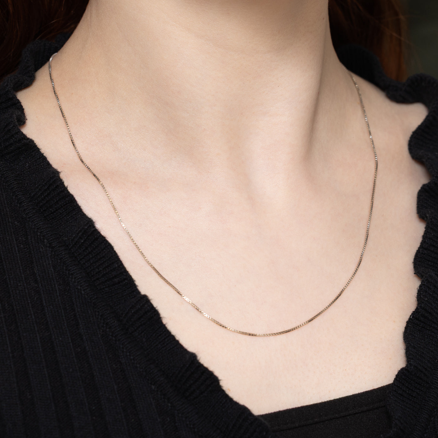 14K White Gold Box Link Chain | 20"