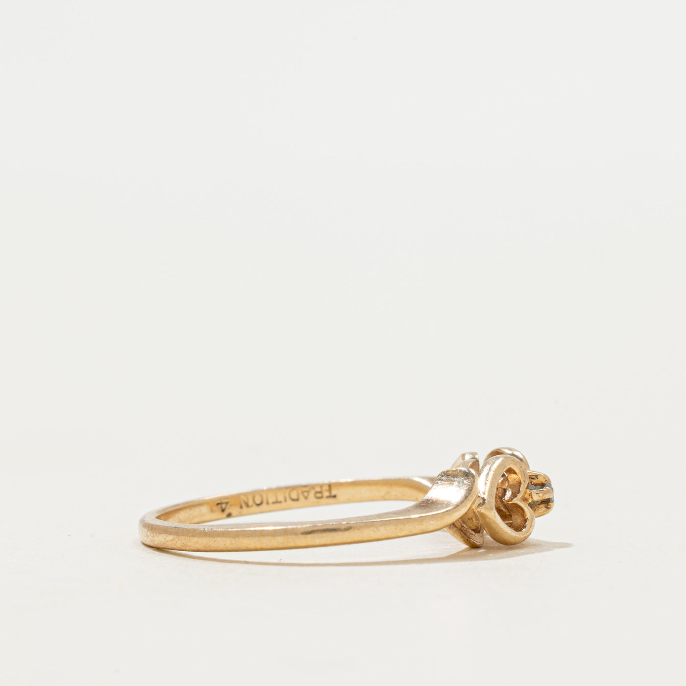 Diamond Double Open Heart Ring | 0.001ct | SZ 6