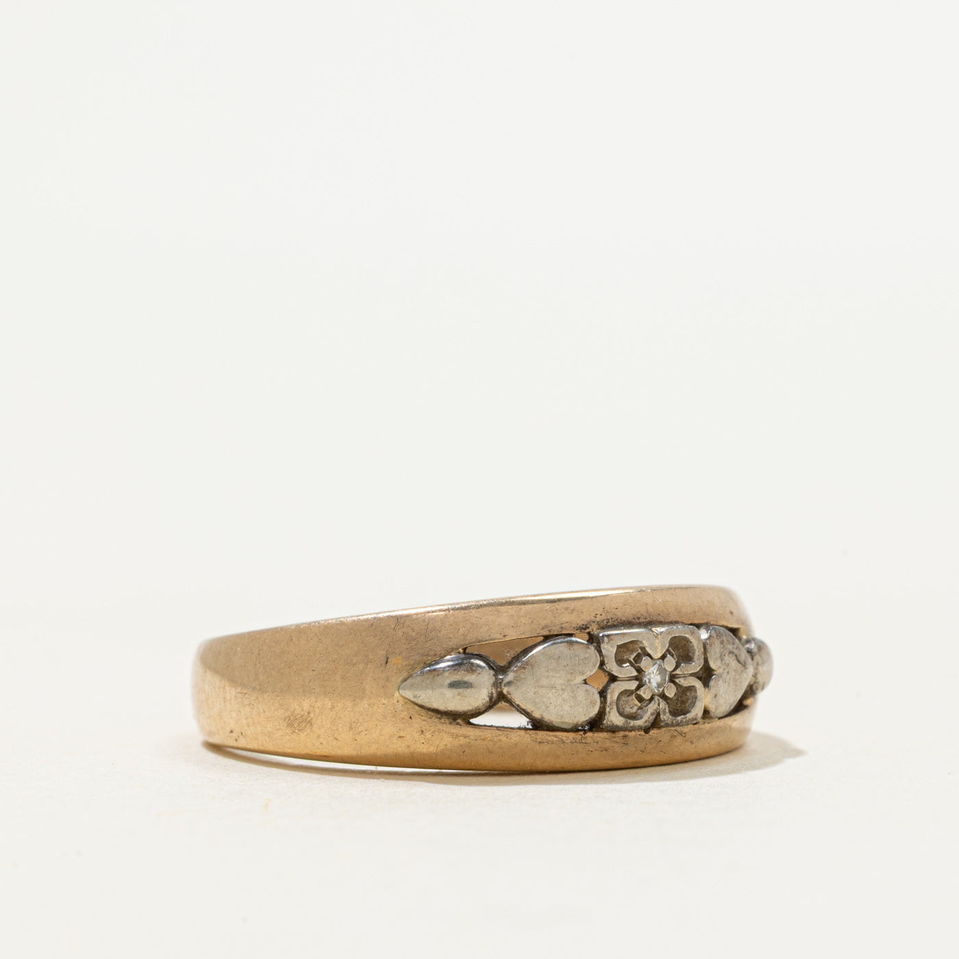 Diamond Openwork Heart Design Band | 0.005ct | SZ 8.25