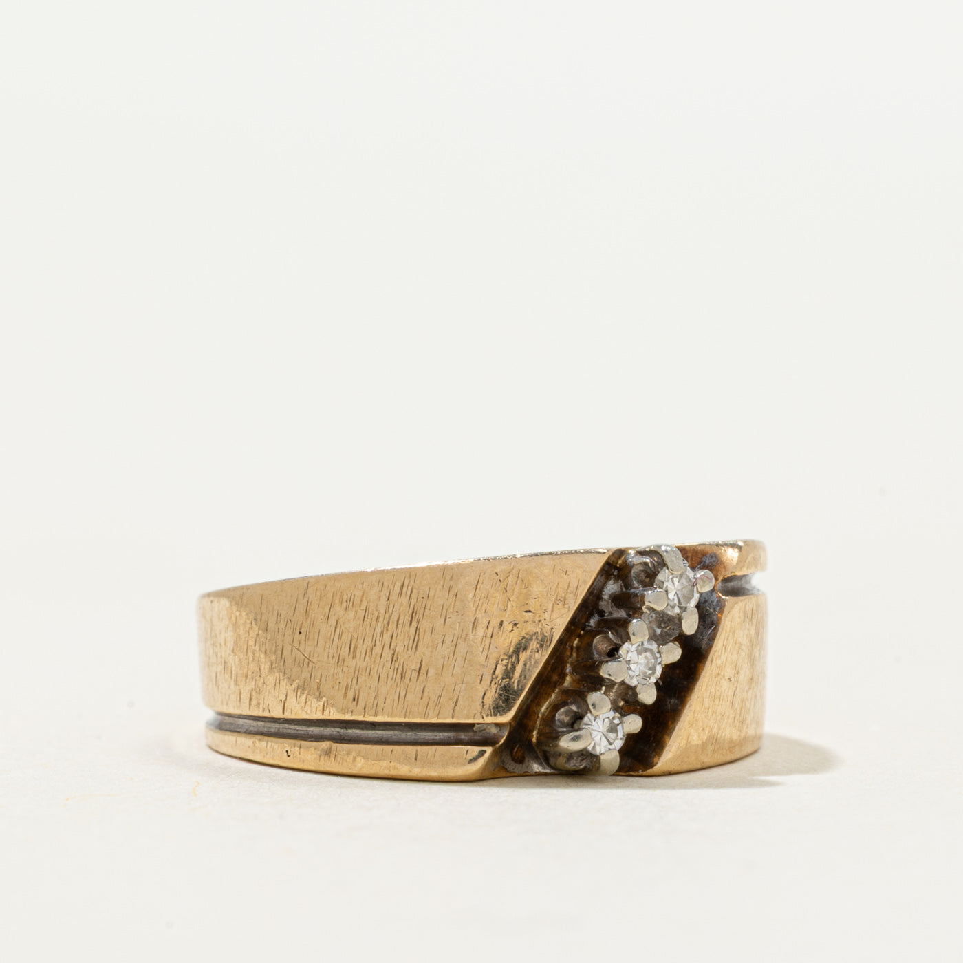 Diagonal Set Diamond Band | 0.03ctw | SZ 4.5