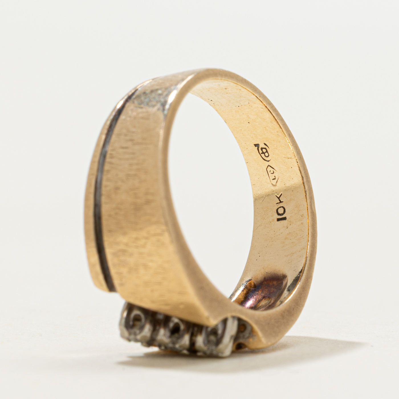 Diagonal Set Diamond Band | 0.03ctw | SZ 4.5