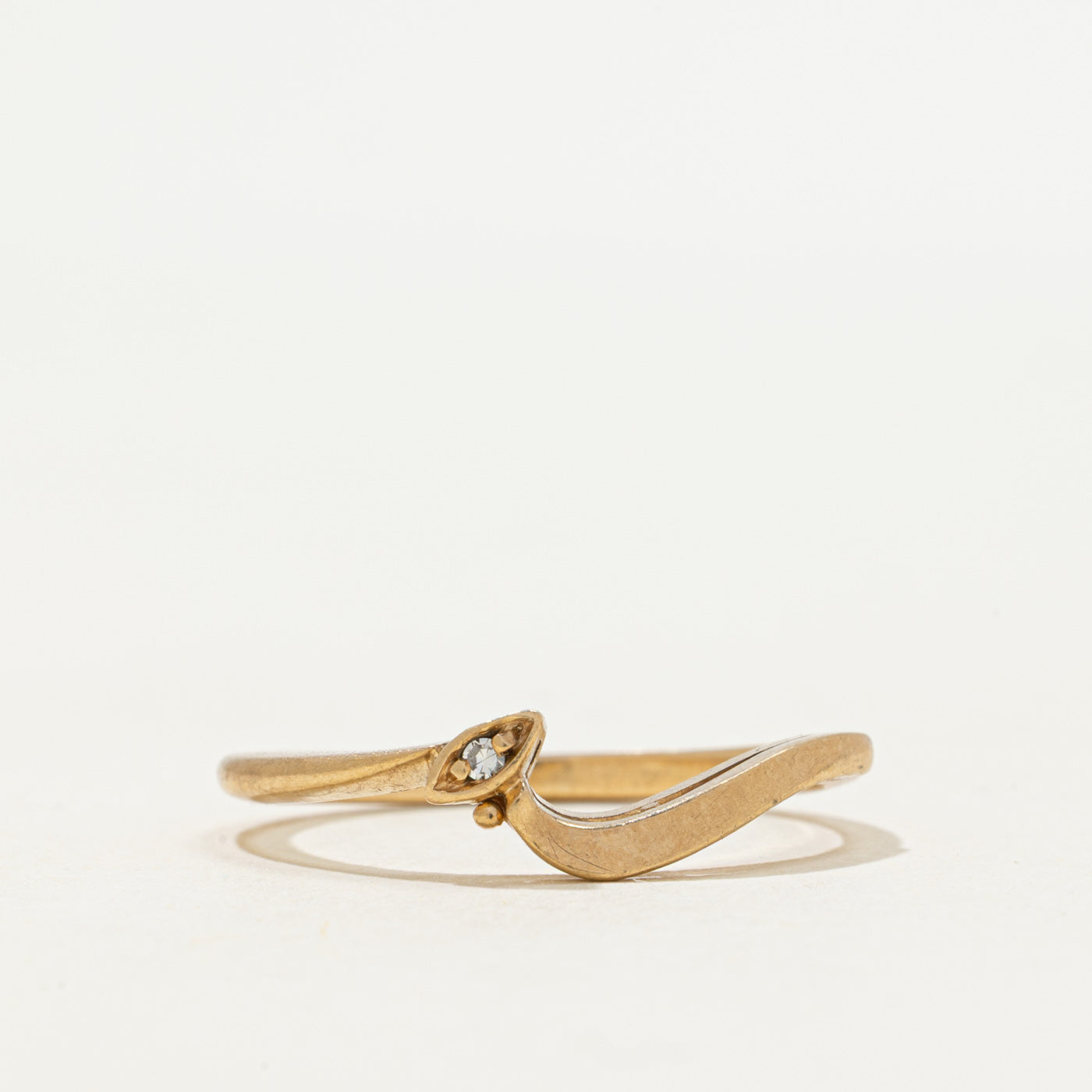 Single-Stone Diamond Thin Curved Ring | 0.006ct | SZ 8