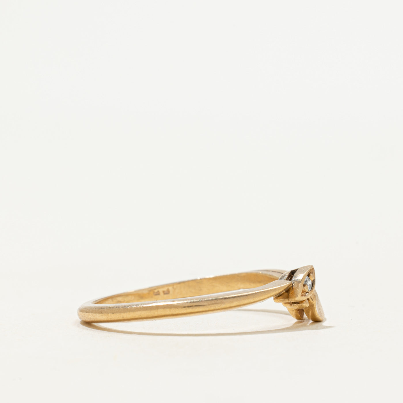 Single-Stone Diamond Thin Curved Ring | 0.006ct | SZ 8