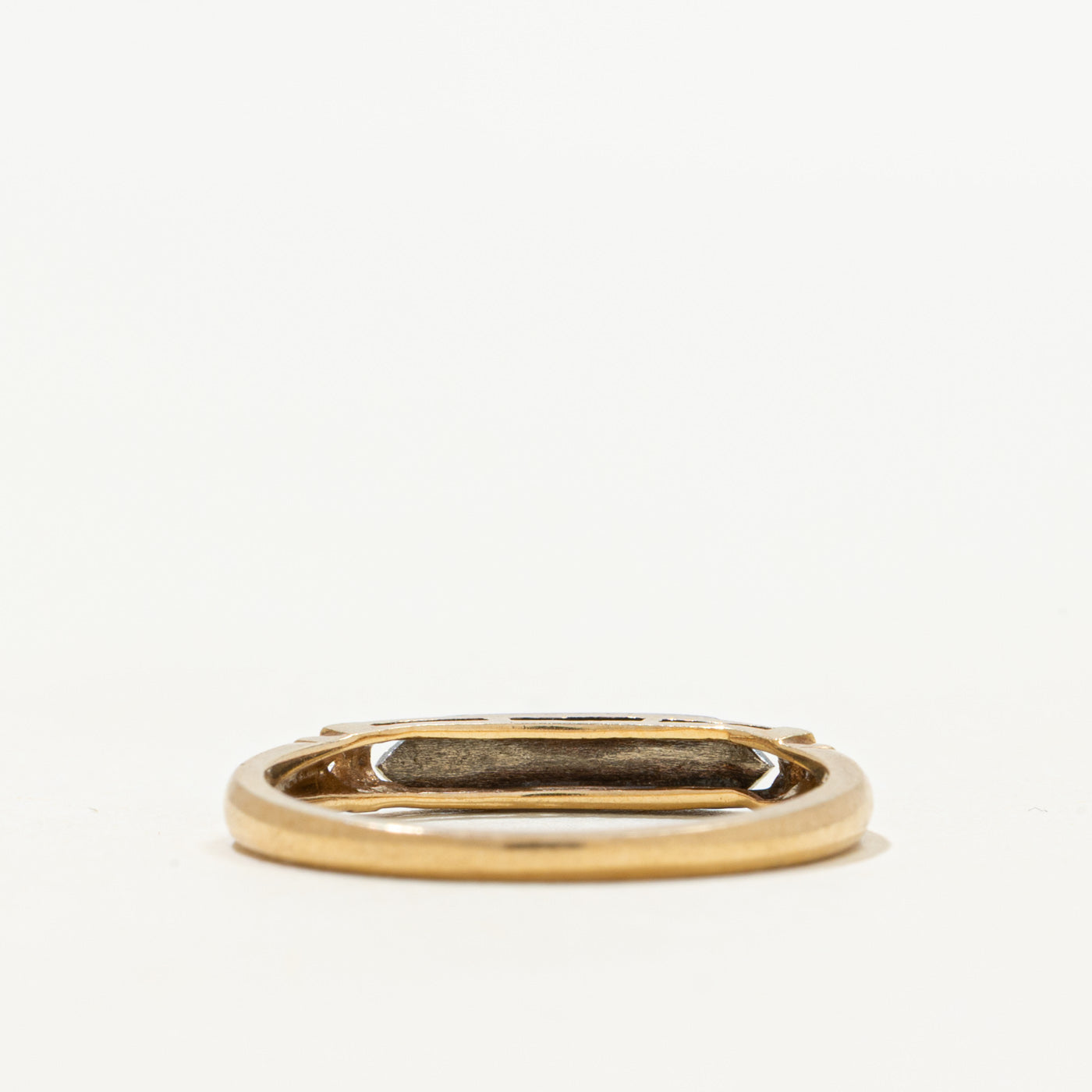 Two Tone Gold Engraved Petite Ring | SZ 5.5