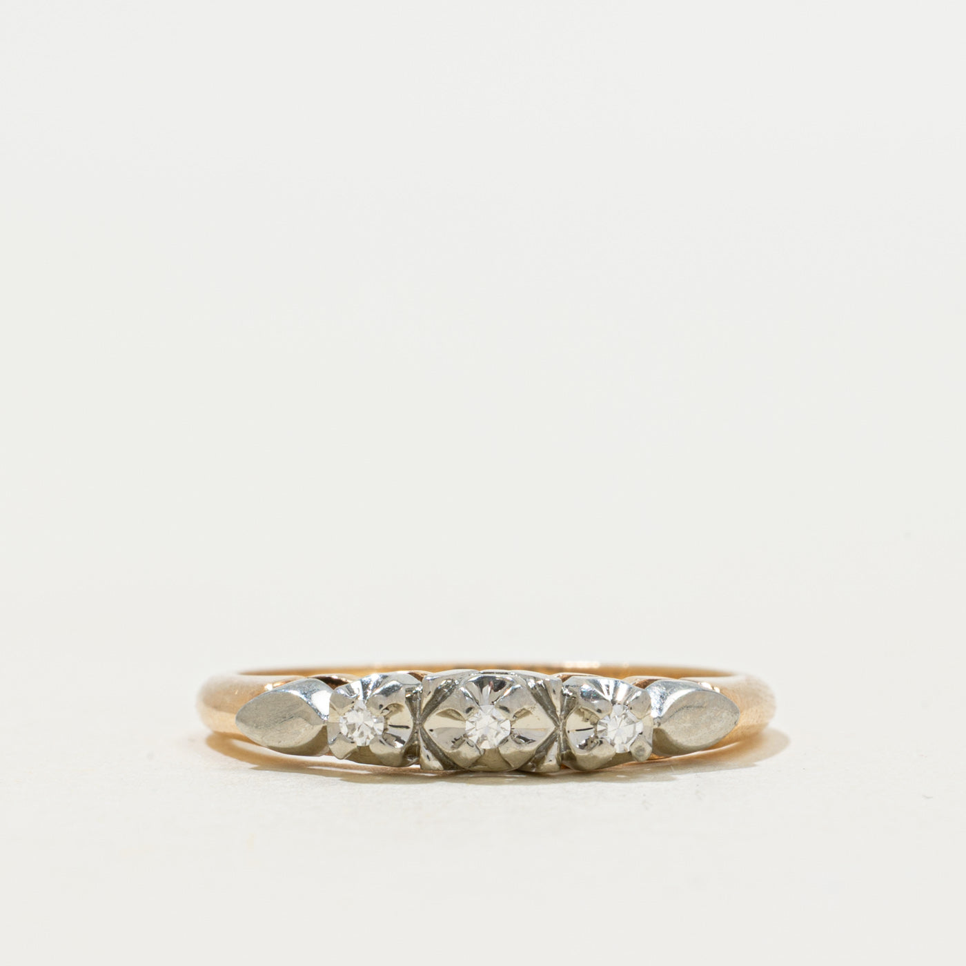 Three Stone Diamond Petite Ring | 0.02ctw | SZ 6.25
