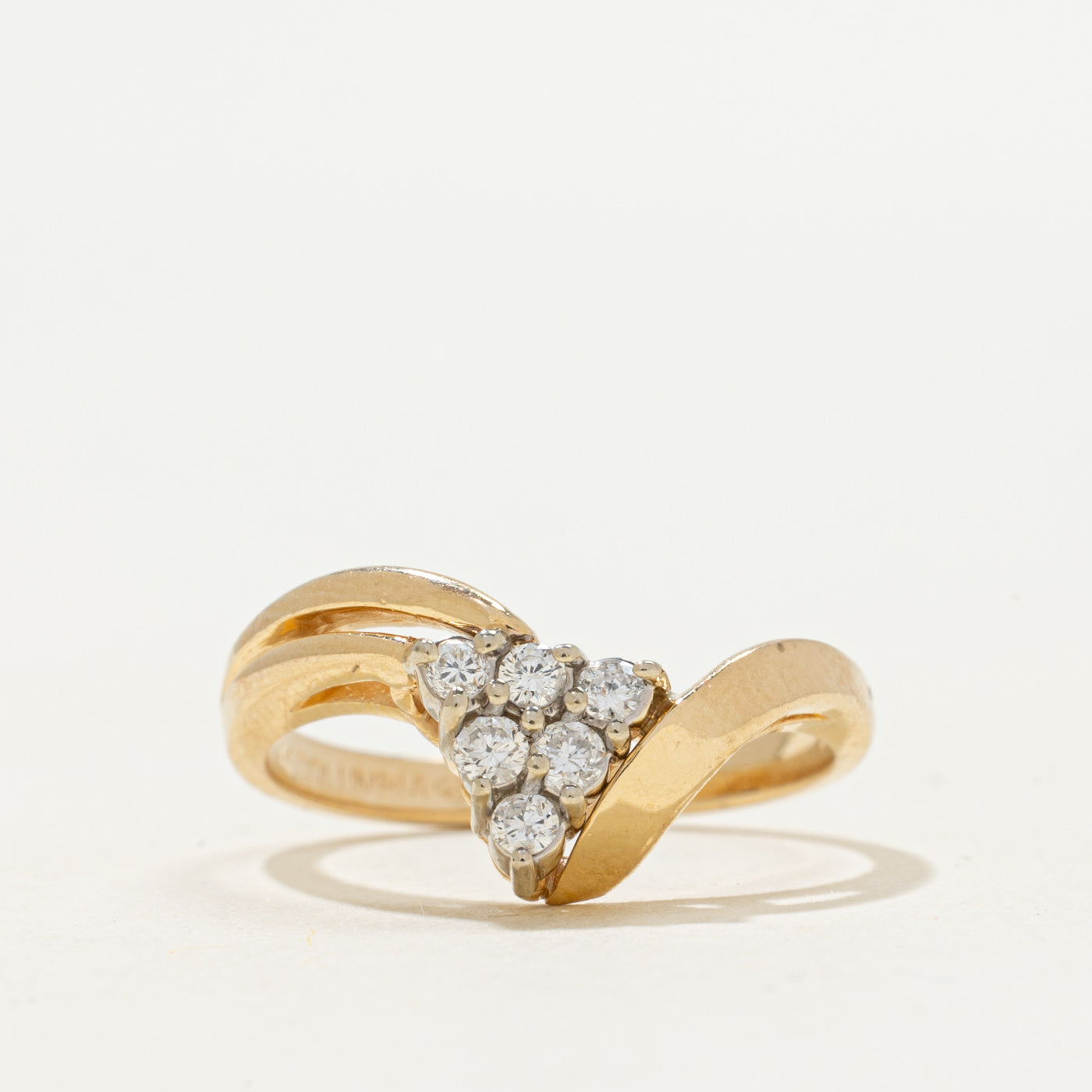 Diamond Triangle Cluster Chevron Ring | 0.16ctw | SZ 6.5