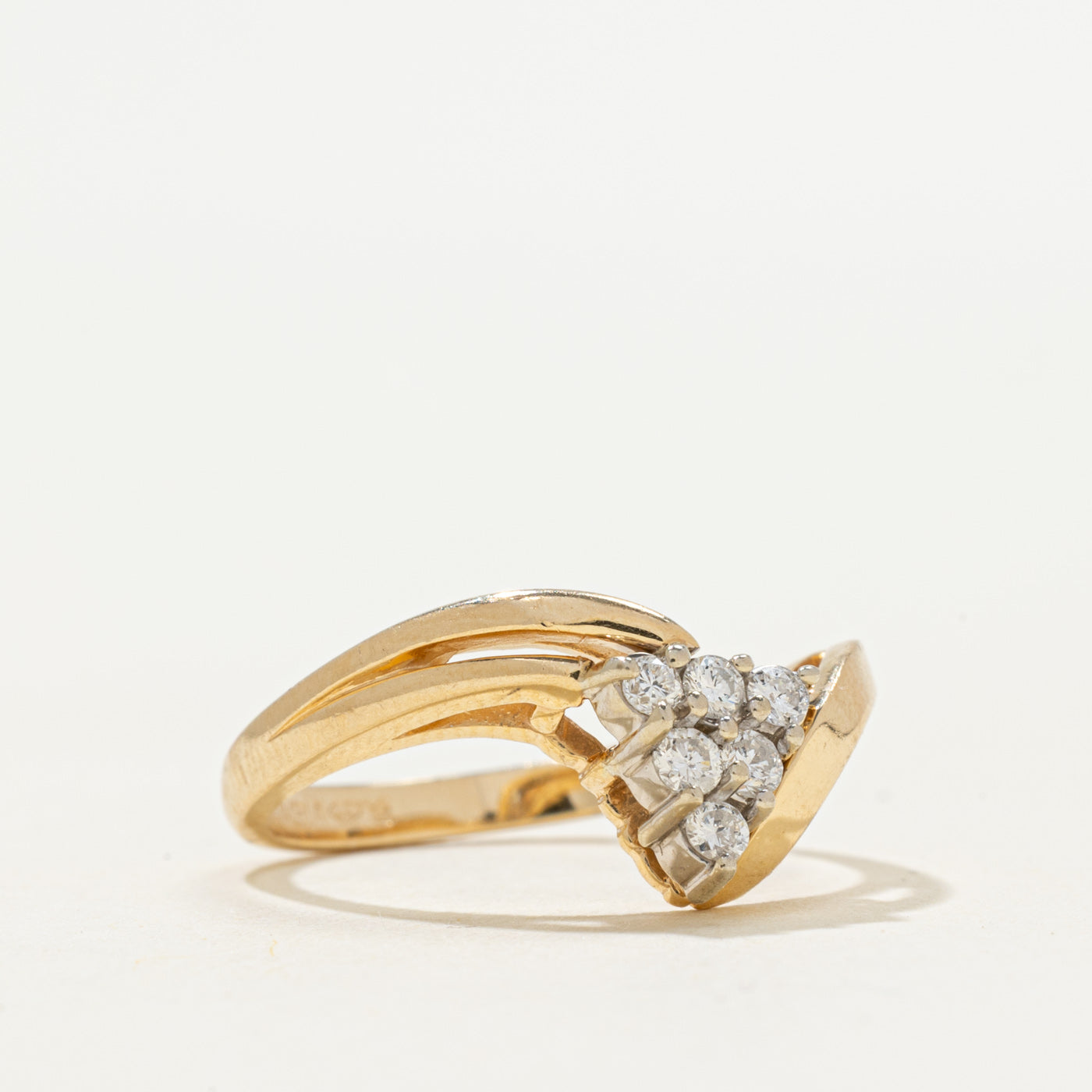 Diamond Triangle Cluster Chevron Ring | 0.16ctw | SZ 6.5