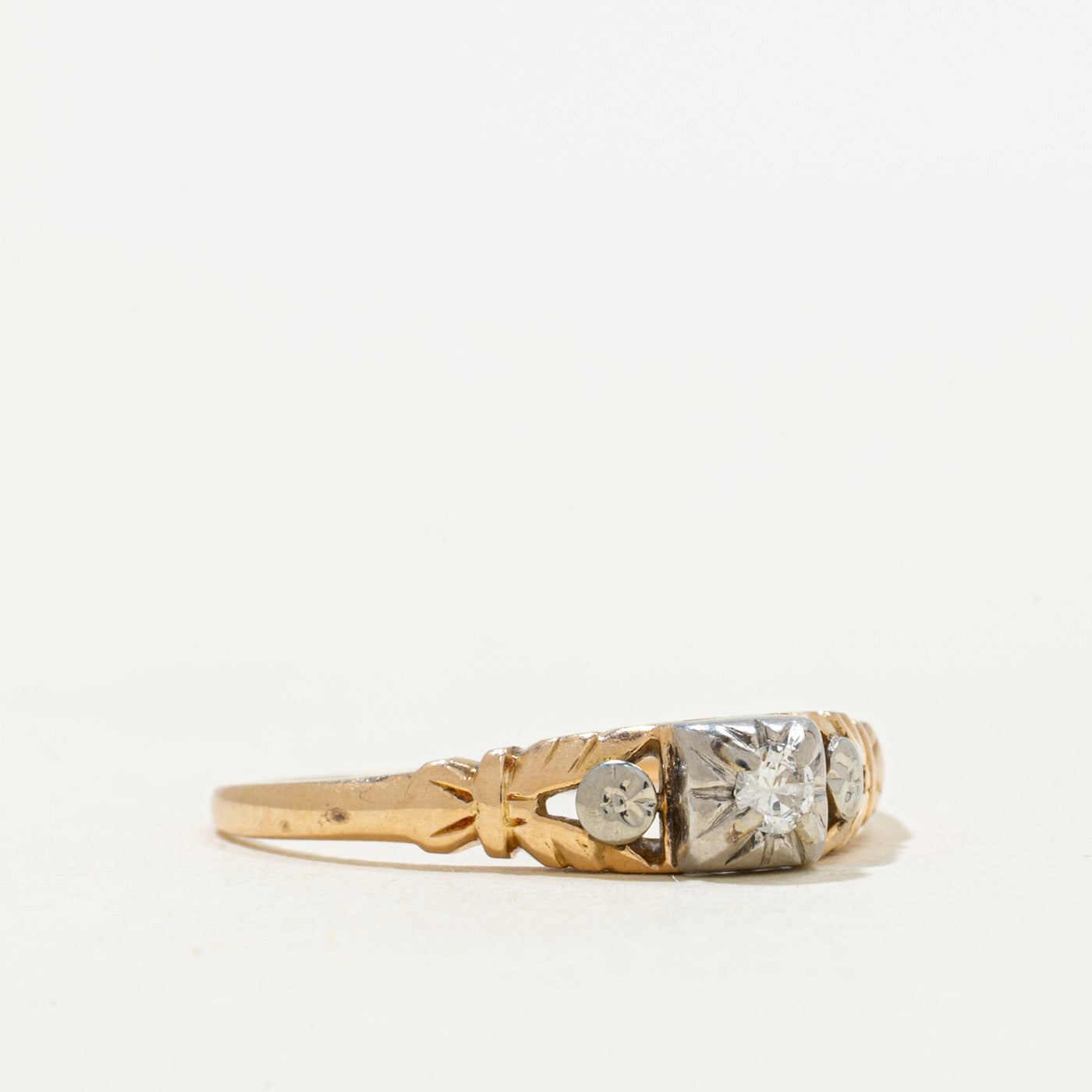 'Birks' Vintage Solitaire Diamond Petite Ring | 0.06ct | SZ 9