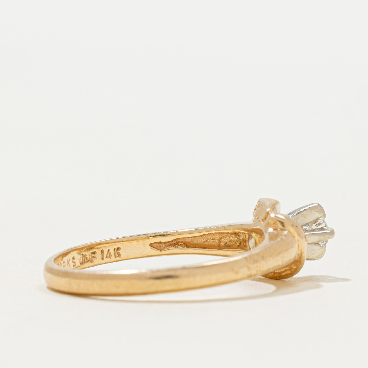 'Birks' Solitaire Diamond Textured Ring | 0.07ct | SZ 6.75