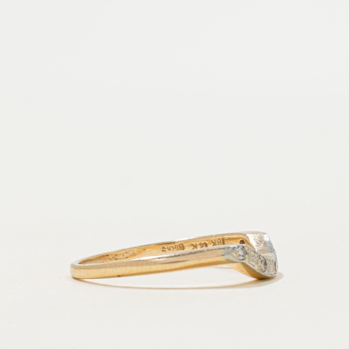 'Birks' Diamond Engraved Contour Ring | 0.03ctw | SZ 8