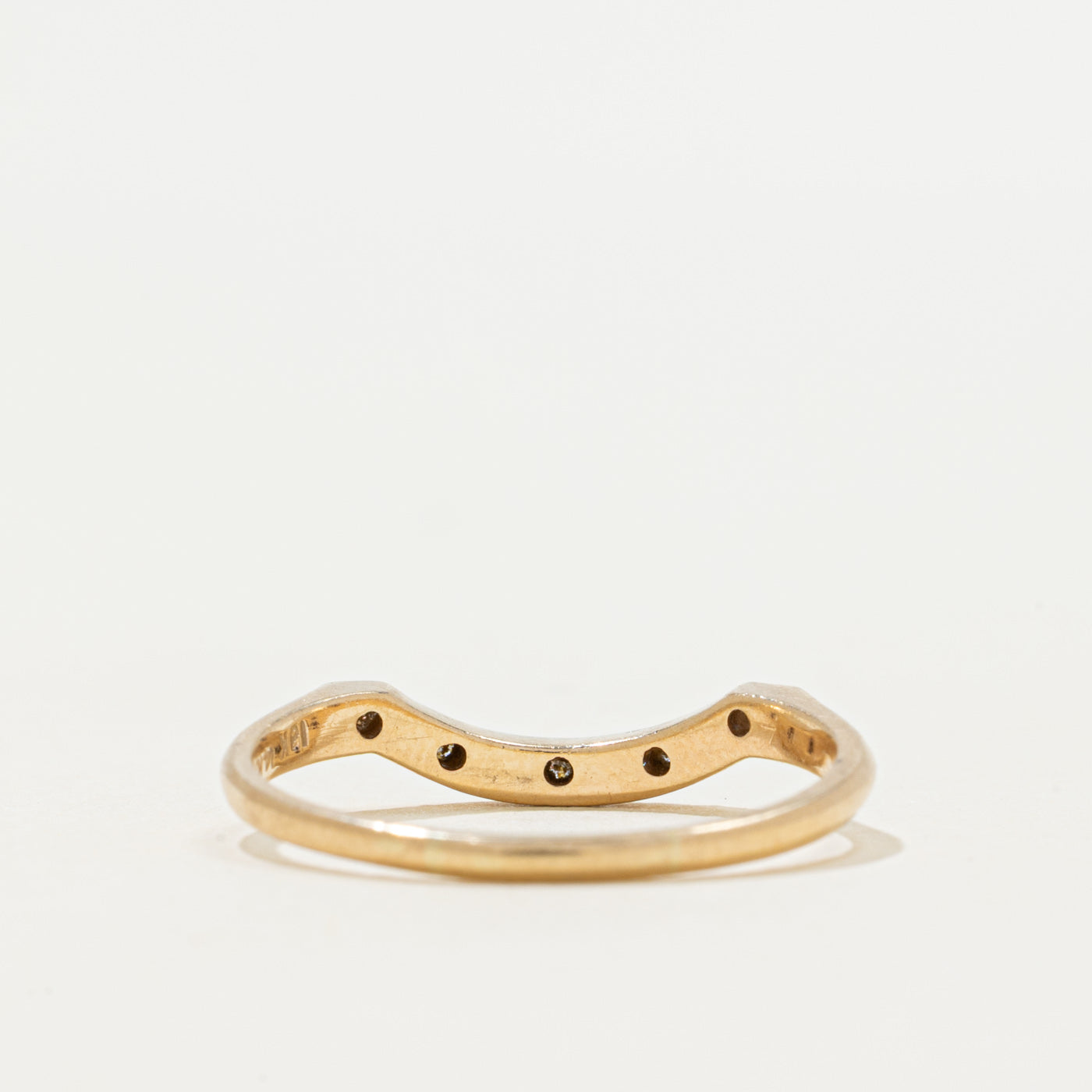 'Birks' Diamond Engraved Contour Ring | 0.03ctw | SZ 8