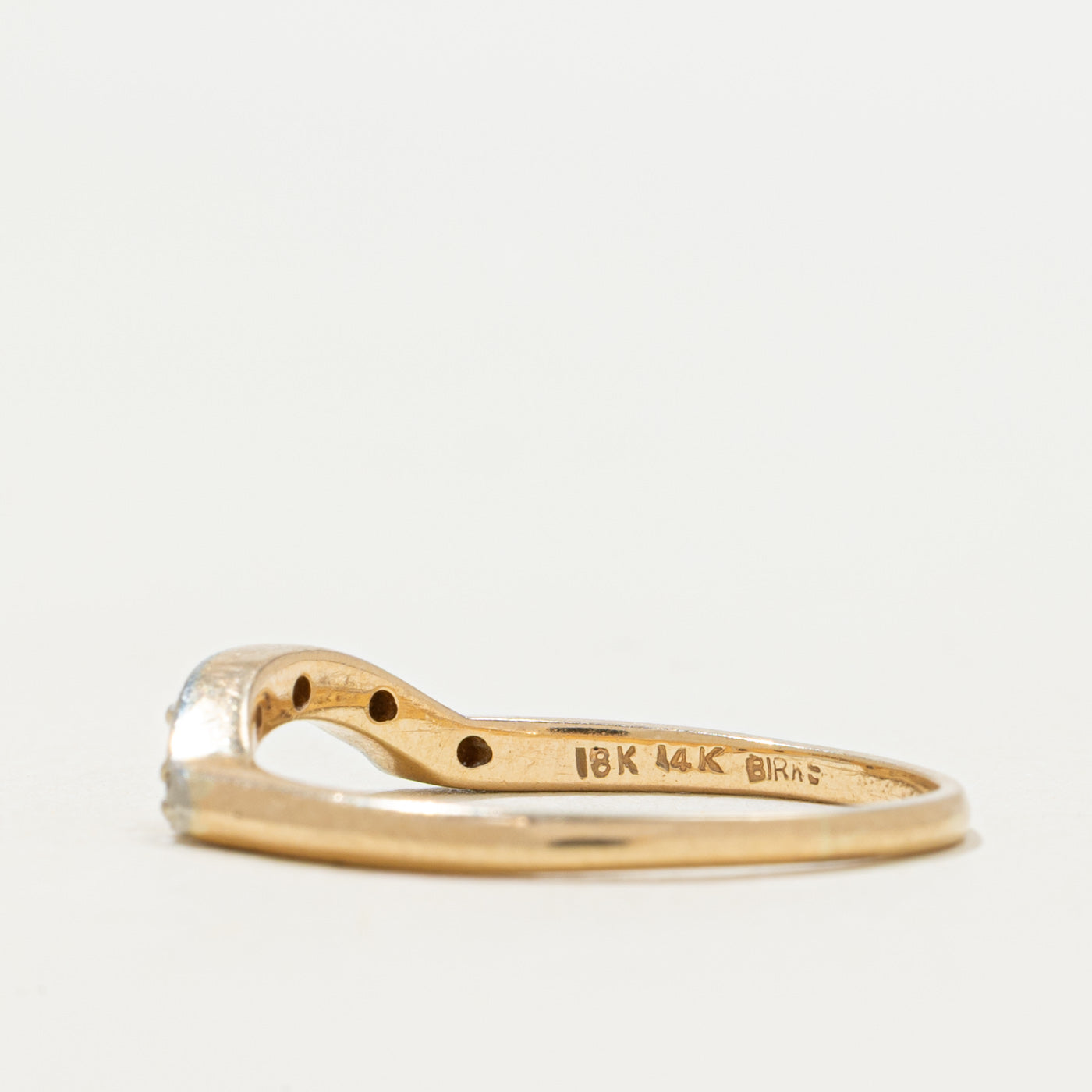 'Birks' Diamond Engraved Contour Ring | 0.03ctw | SZ 8