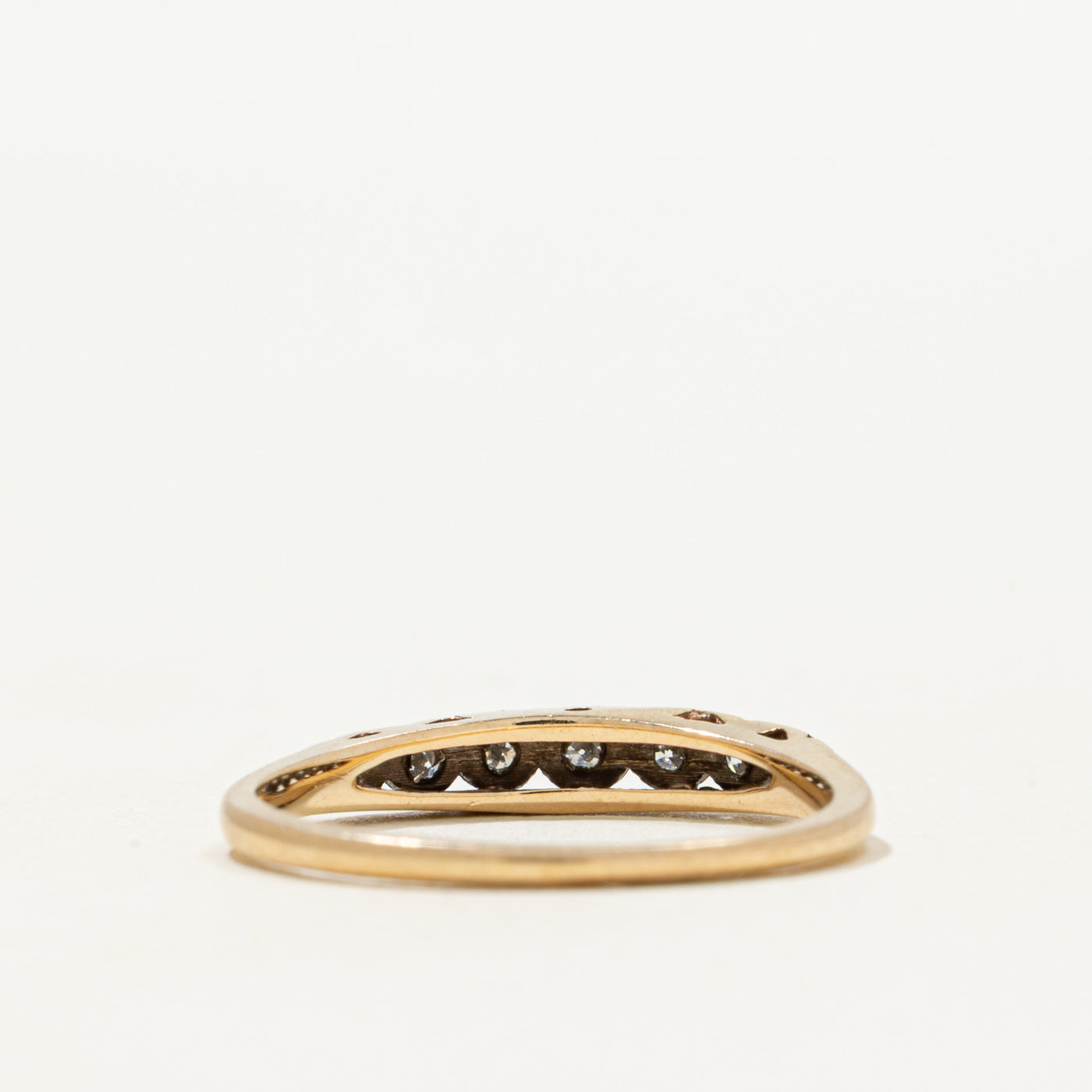 'Birks' Five Stone Bezel Set Diamond Band | 0.06ctw