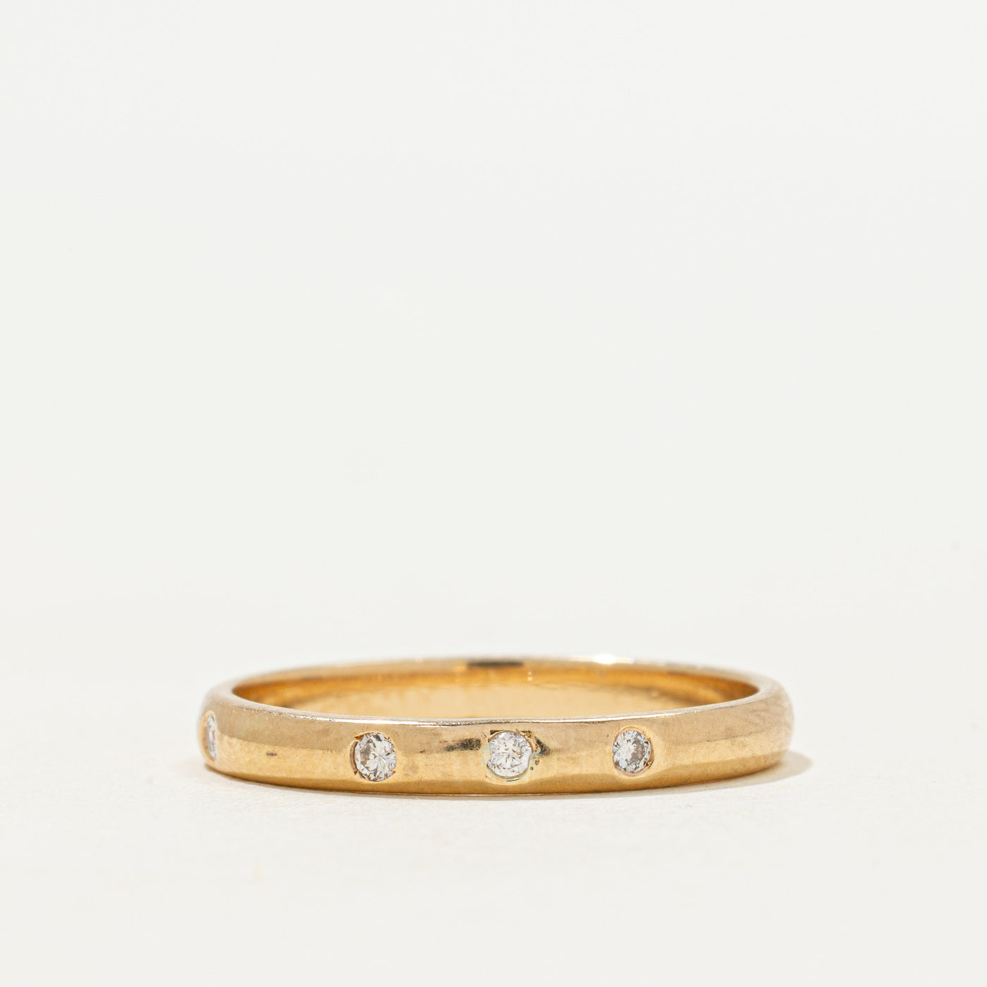 'Birks' Three Stone Flush Set Diamond Band | 0.04ctw | 2.45mm | SZ 6.25