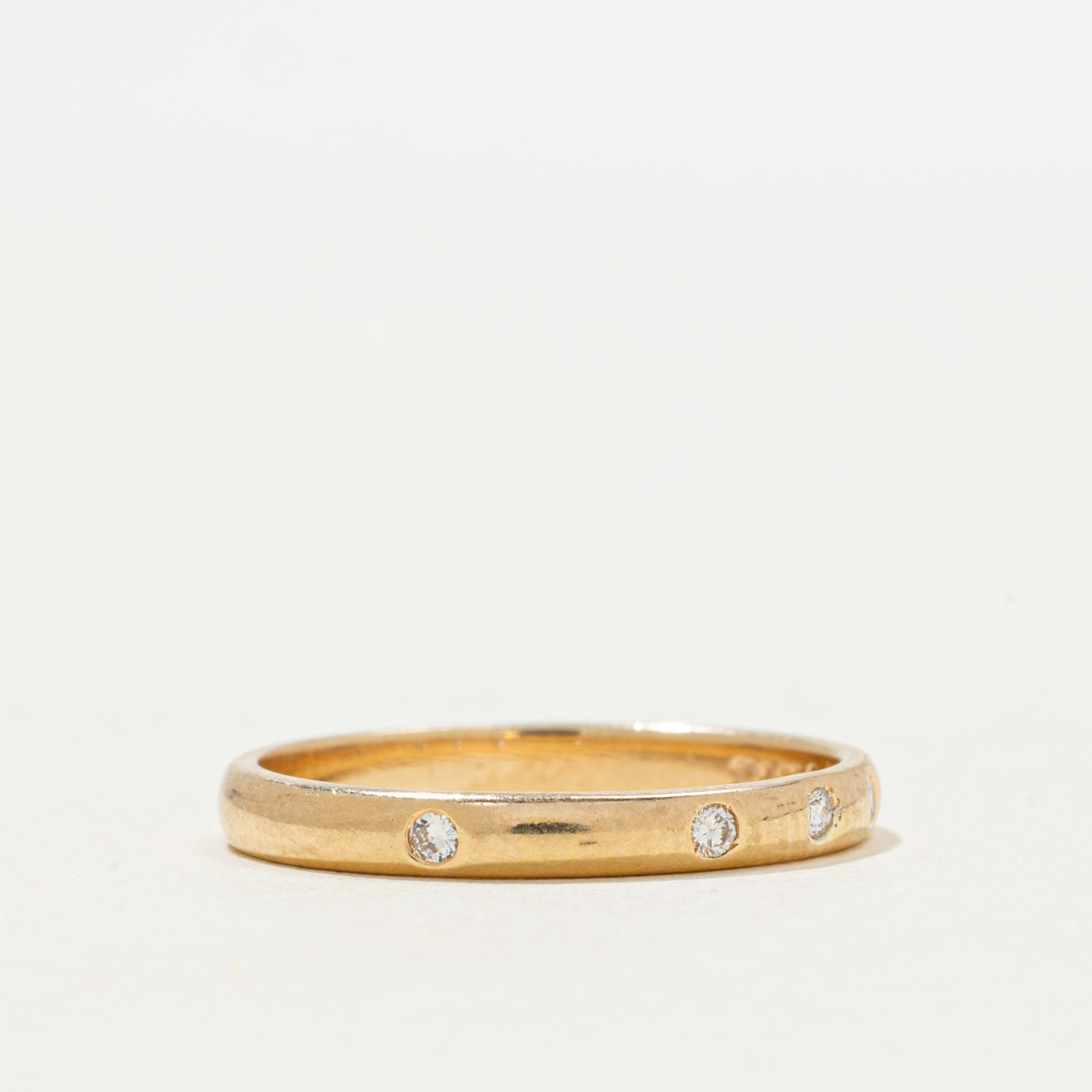 'Birks' Three Stone Flush Set Diamond Band | 0.04ctw | 2.45mm | SZ 6.25
