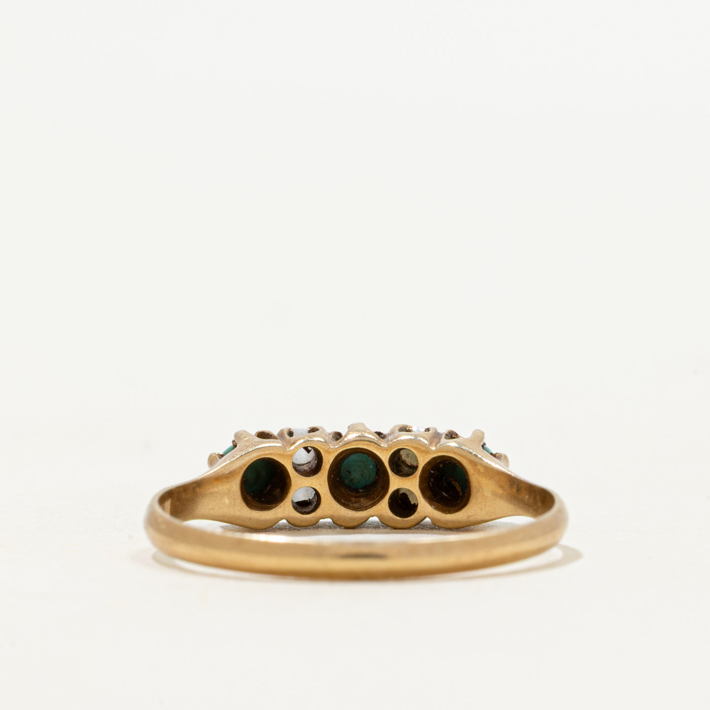Bague « Birks » en turquoise et perles fines | 0,30 ct | Taille 7
