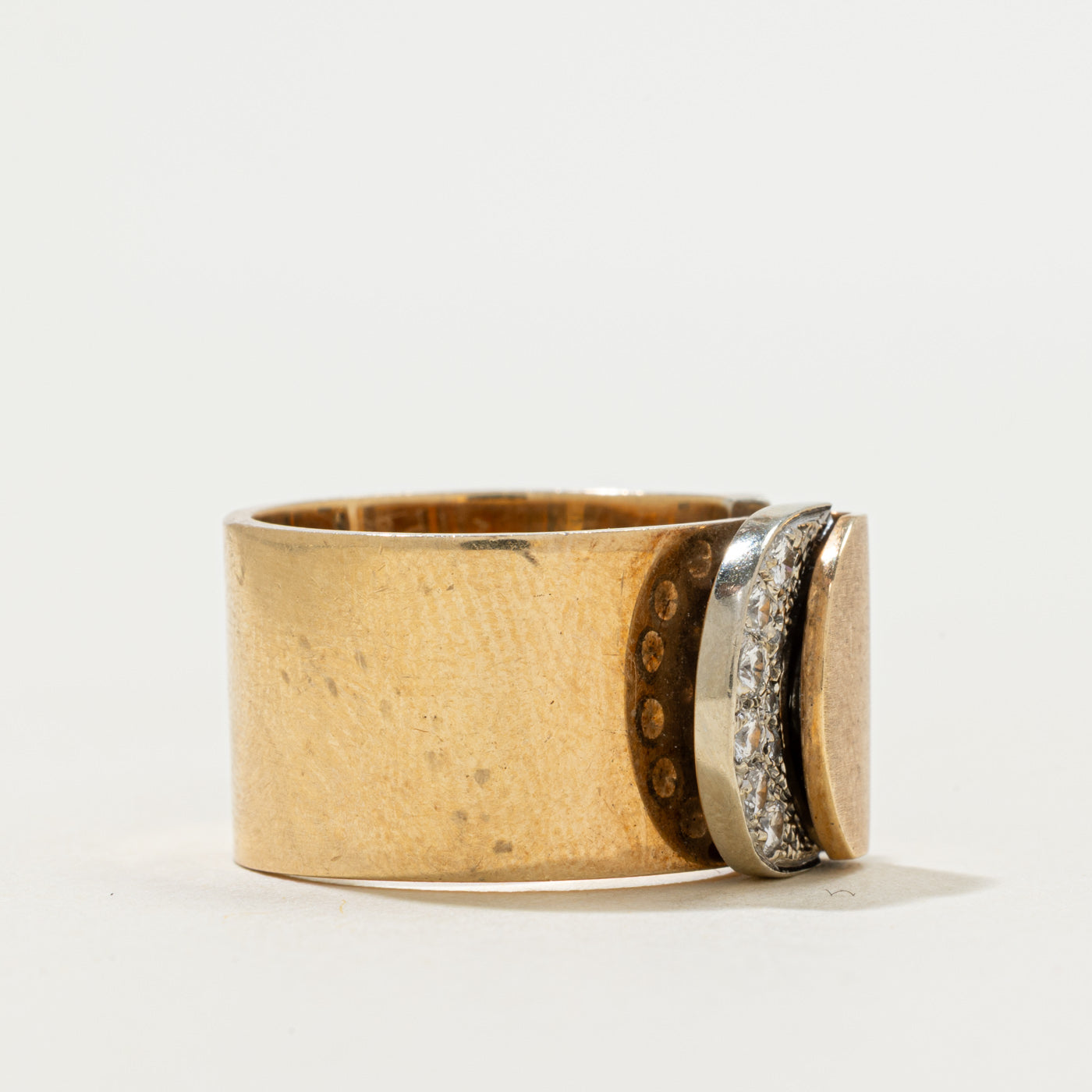'Birks' Diamond Crescent Cluster Open Band | 0.23ctw | SZ 6.75