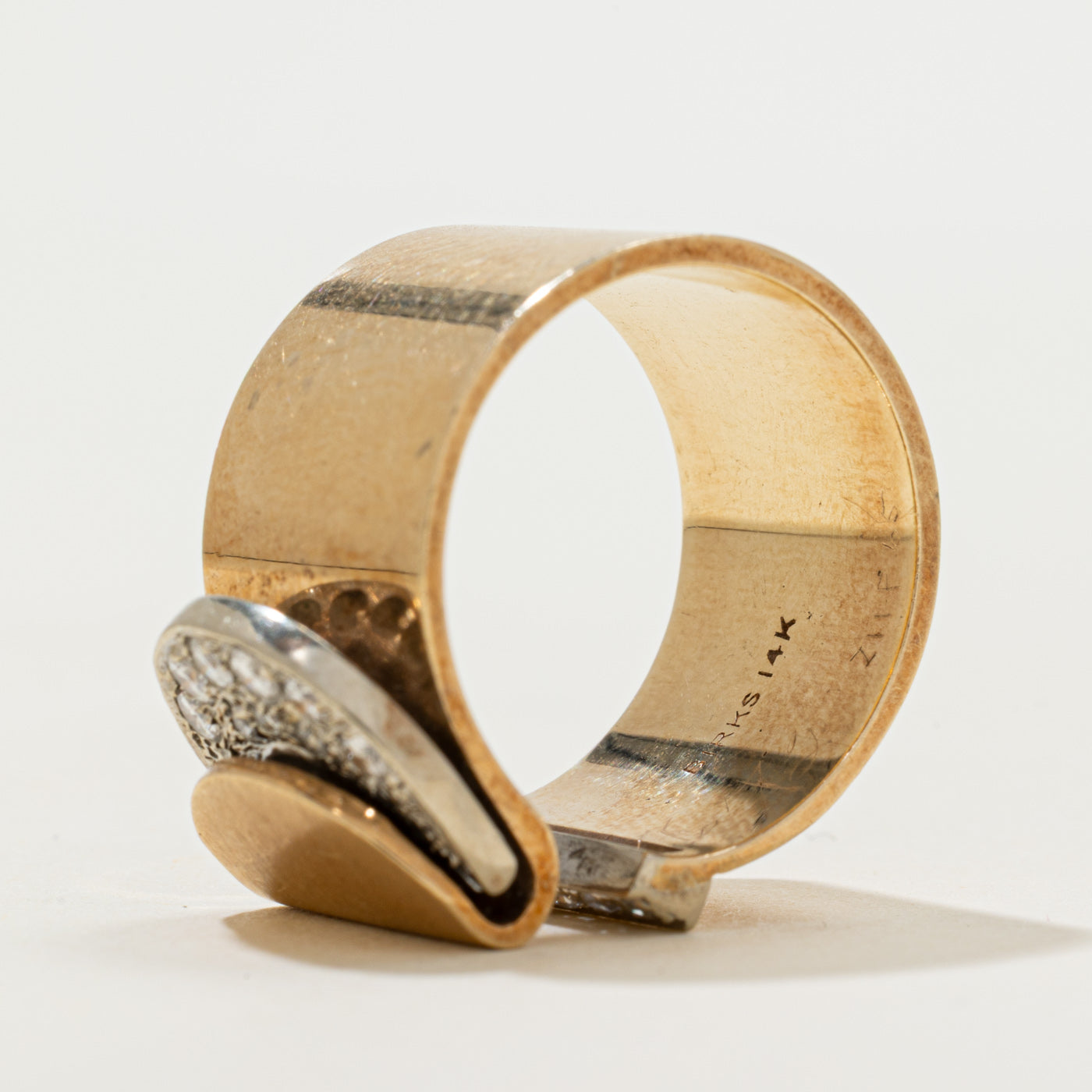 'Birks' Diamond Crescent Cluster Open Band | 0.23ctw | SZ 6.75