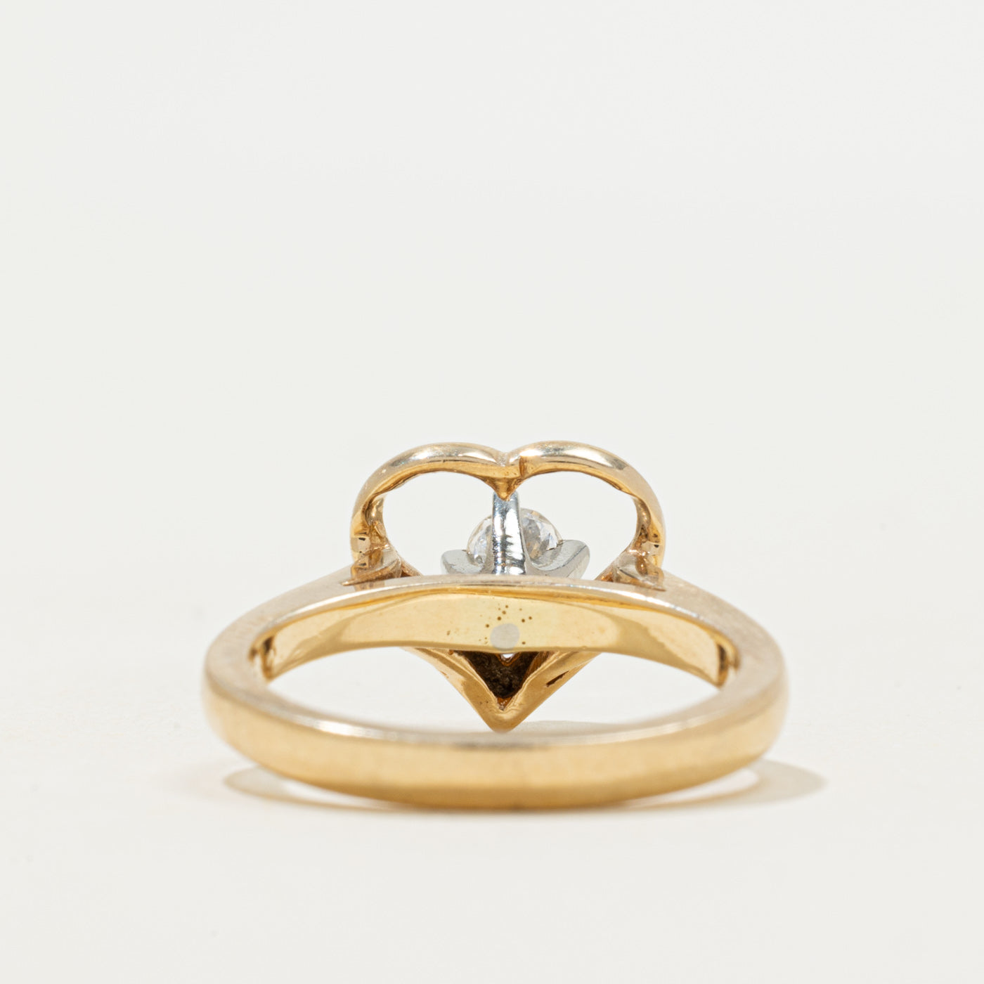Solitaire Diamond Open Heart Ring | 0.17ct | SZ 6
