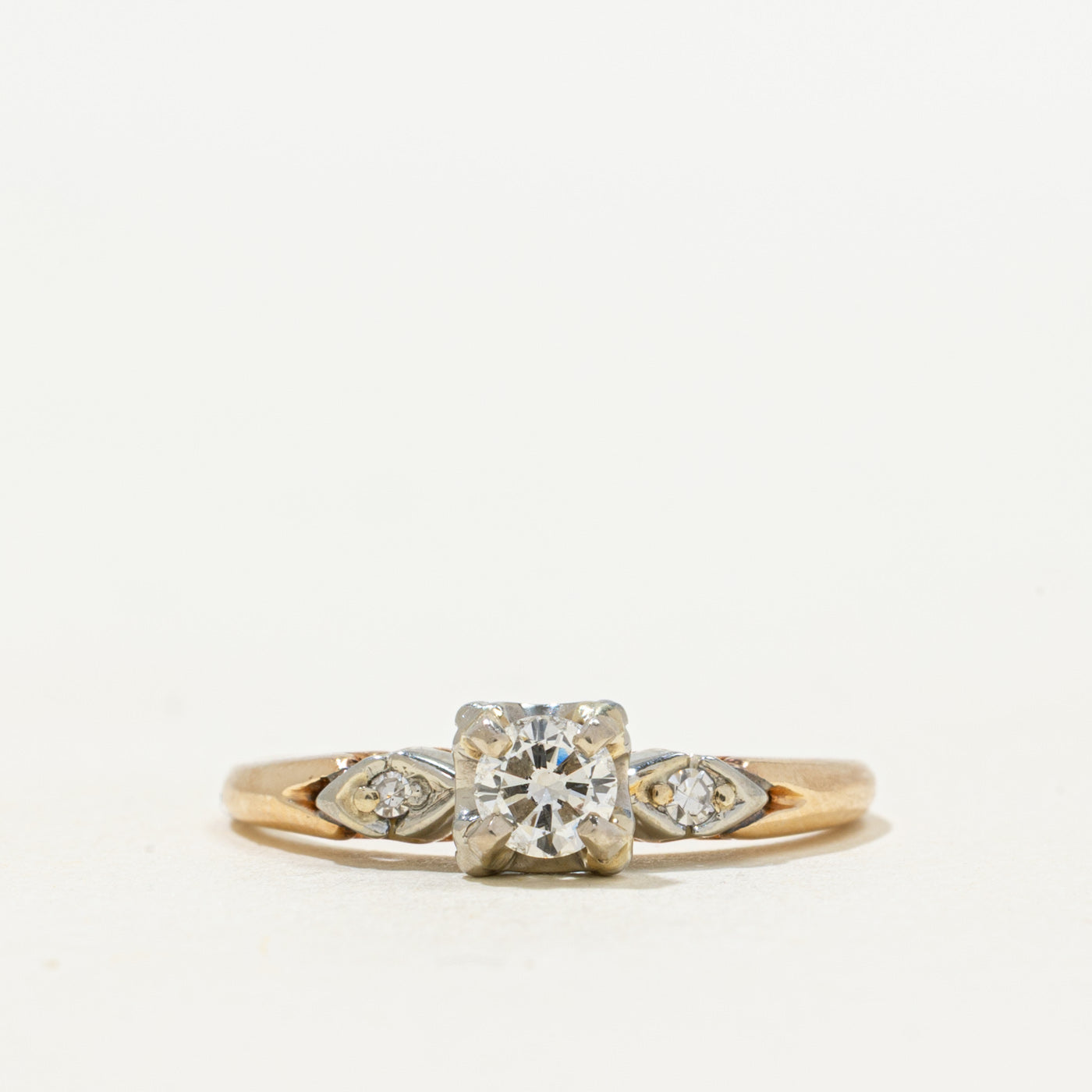 Basket Set Diamond Petite Engagement Ring | 0.23ctw | SZ 5.5