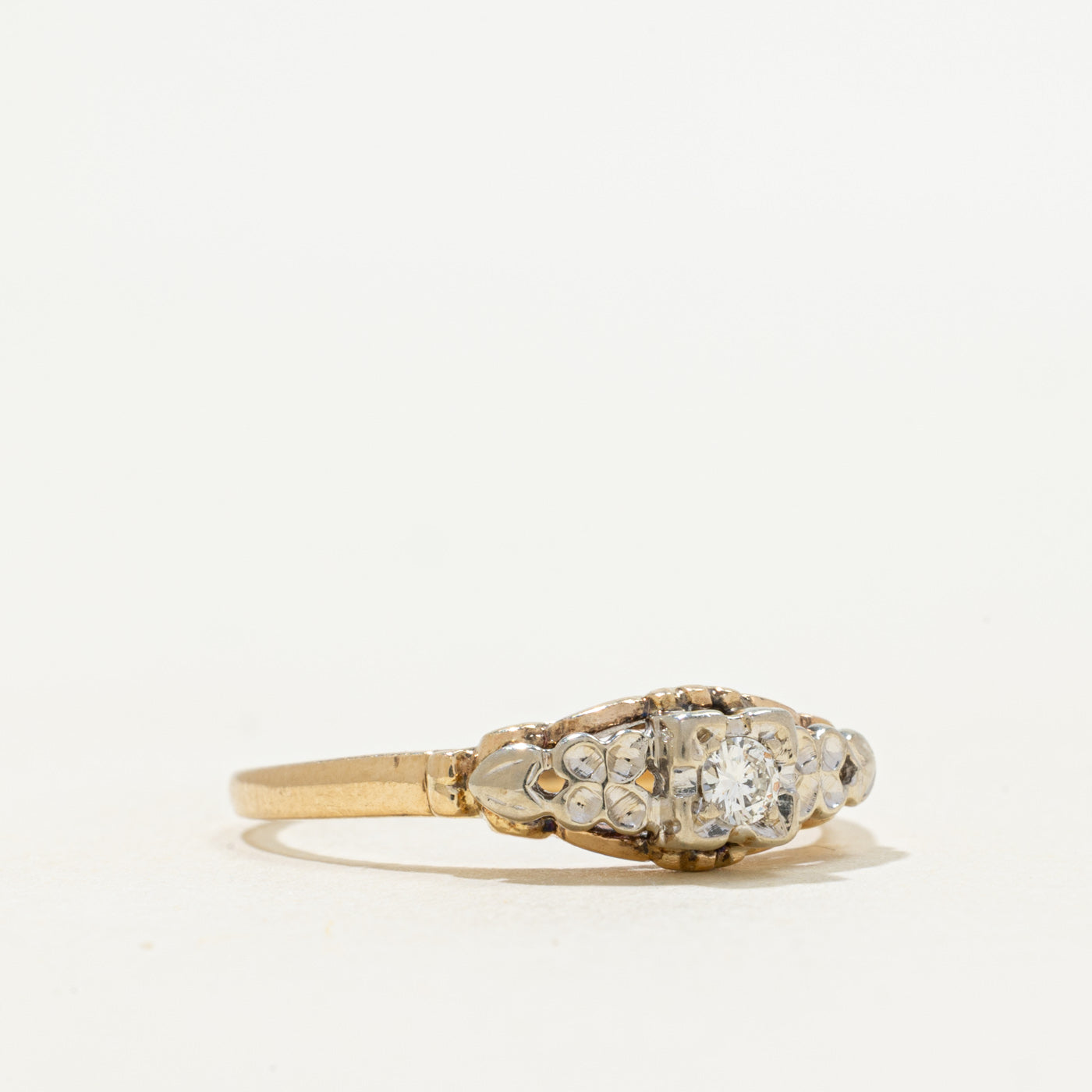 Vintage Solitaire Diamond Petite Ring | 0.09ct | SZ 8