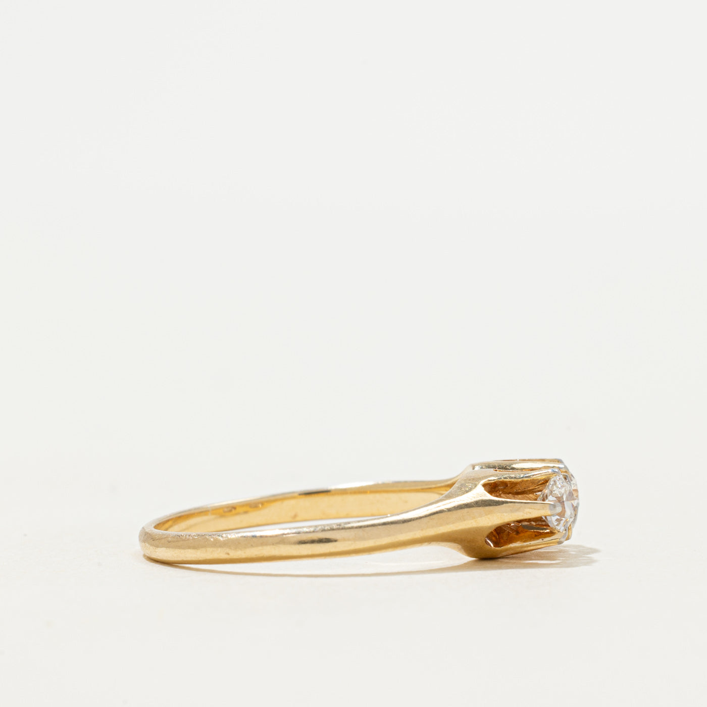 Antique vertifical Moi et Toi Diamond Ring | 0.31ct | SZ 7.25