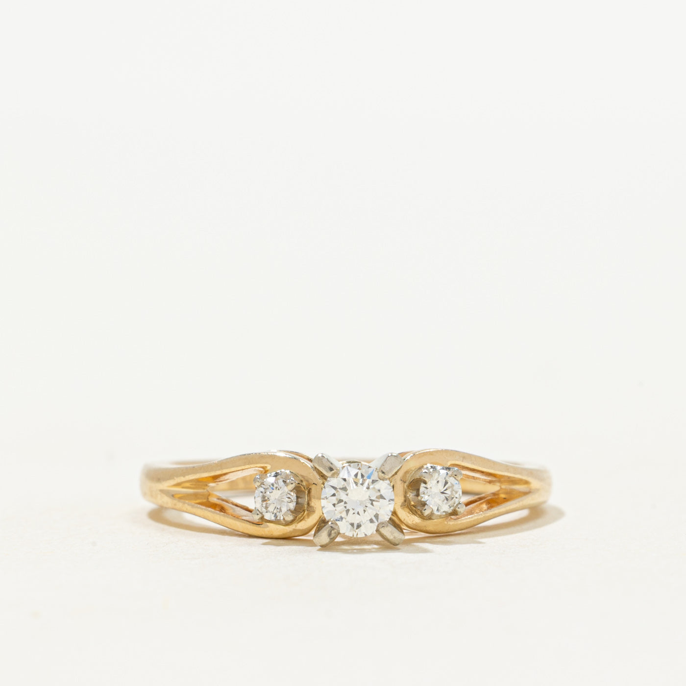 'Birks' Three Stone Diamond Openwork Ring | 0.20ctw | SZ 6.75