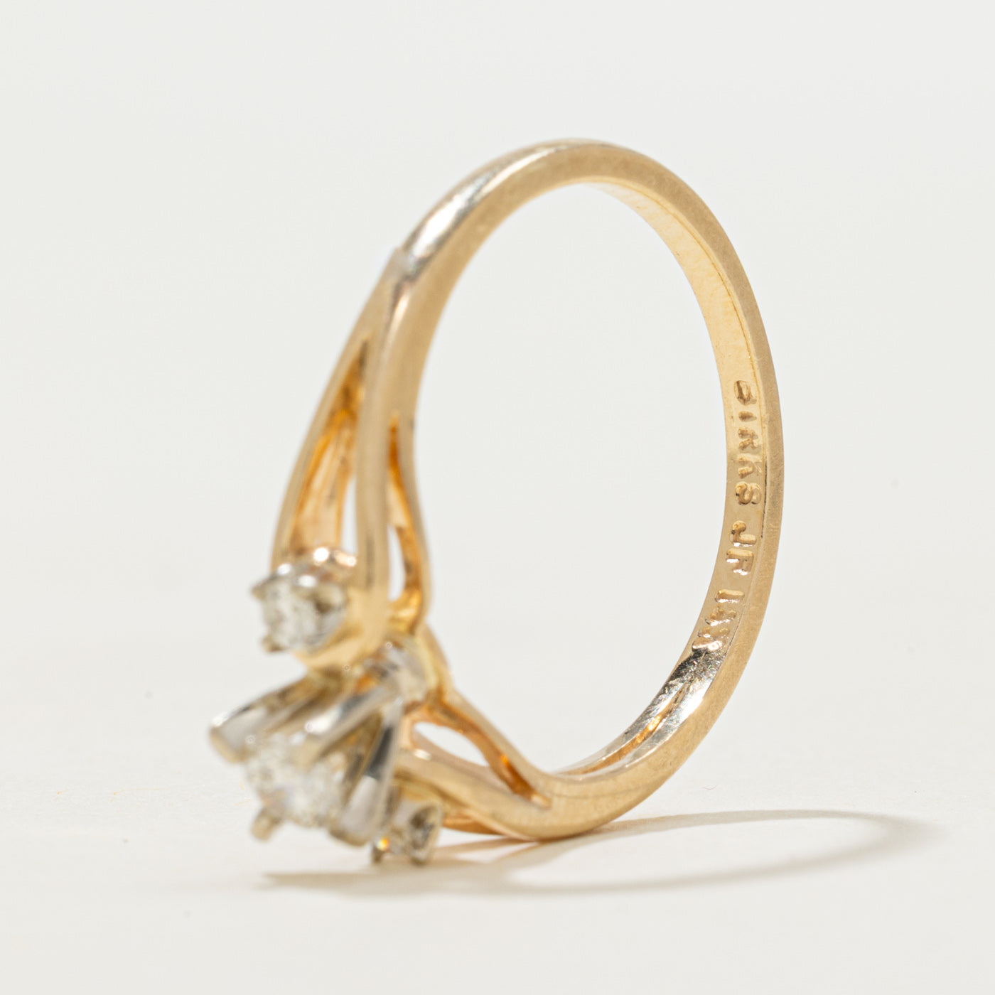 'Birks' Three Stone Diamond Openwork Ring | 0.20ctw | SZ 6.75