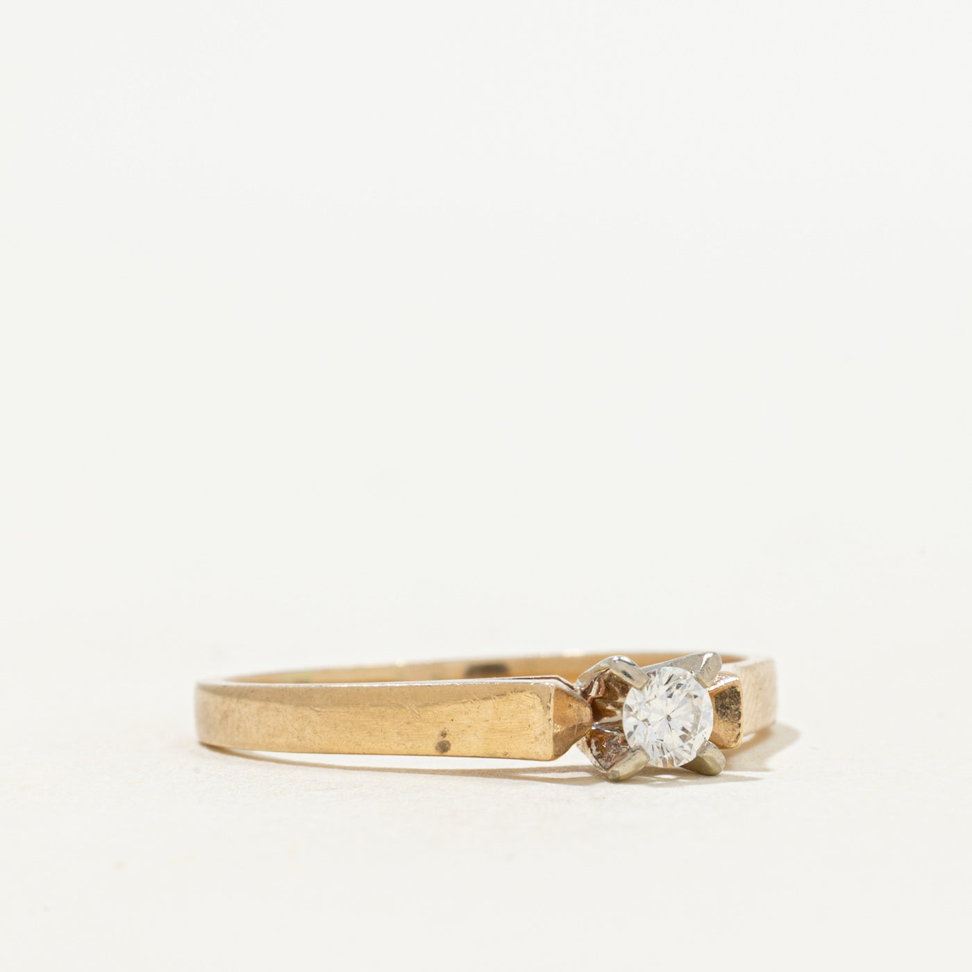 'Birks' Solitaire Diamond Thin Ring | 0.14ct | SZ 8.5