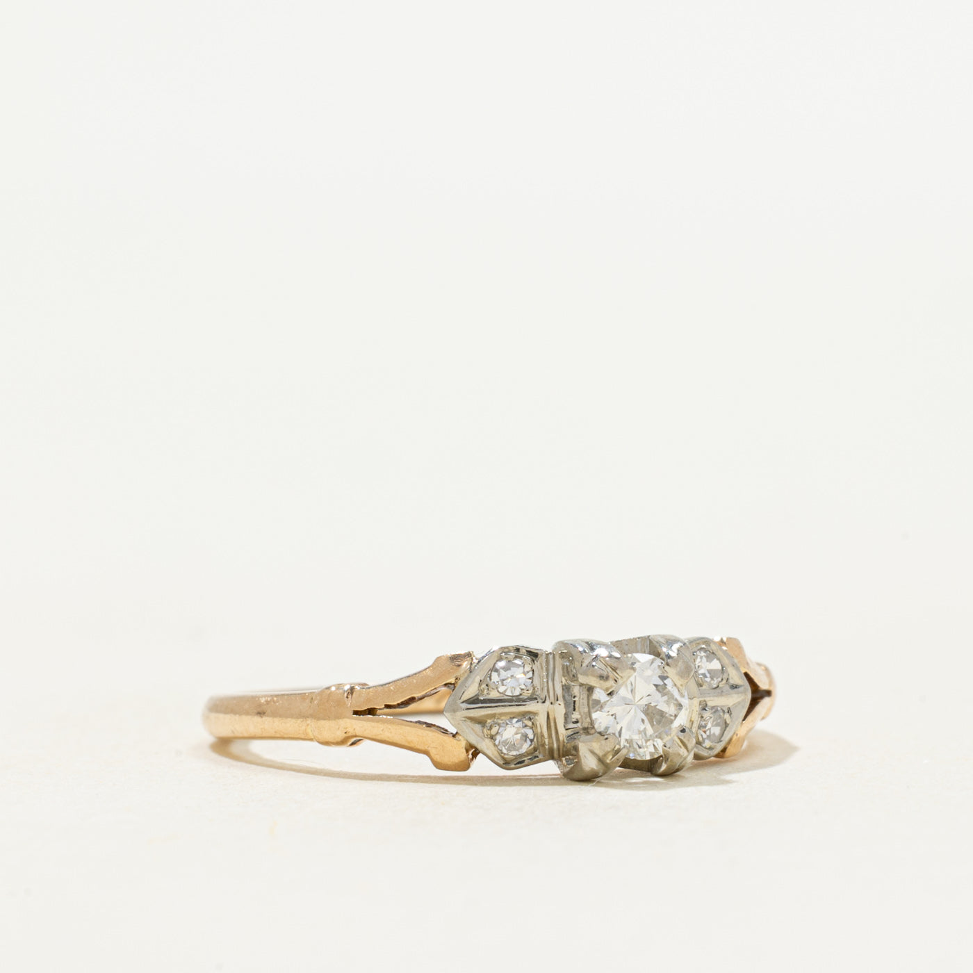 'Birks' Two Tone Diamond Ring | 0.17ctw | SZ 6.75