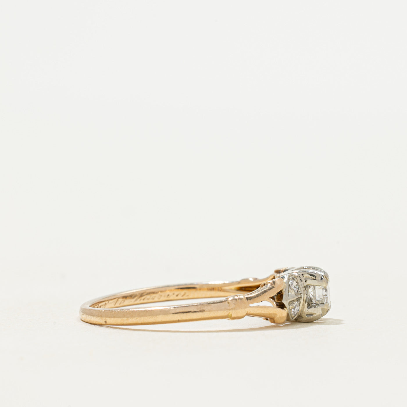 'Birks' Two Tone Diamond Ring | 0.17ctw | SZ 6.75