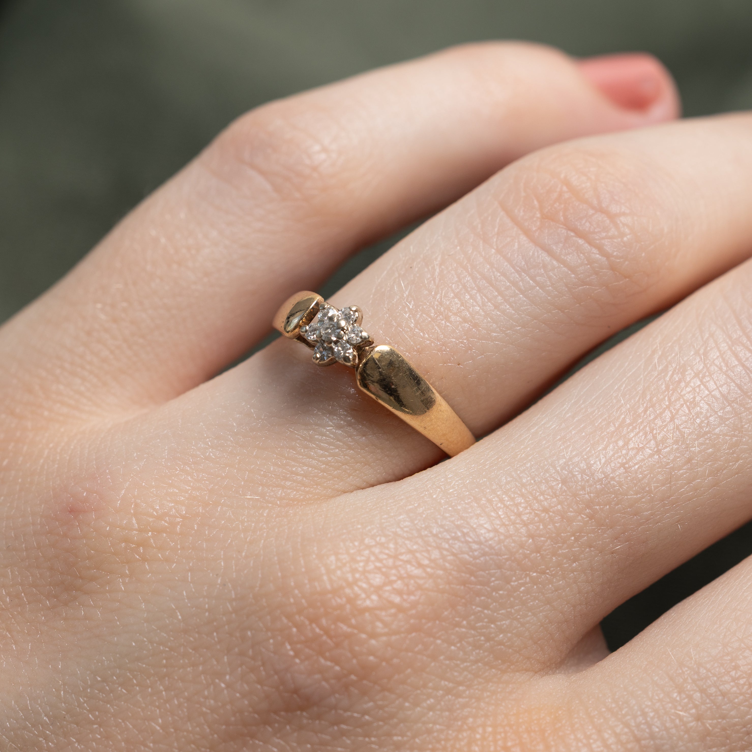 'Birks' Diamond Petal Cluster Ring | 0.05ctw | SZ 5.25