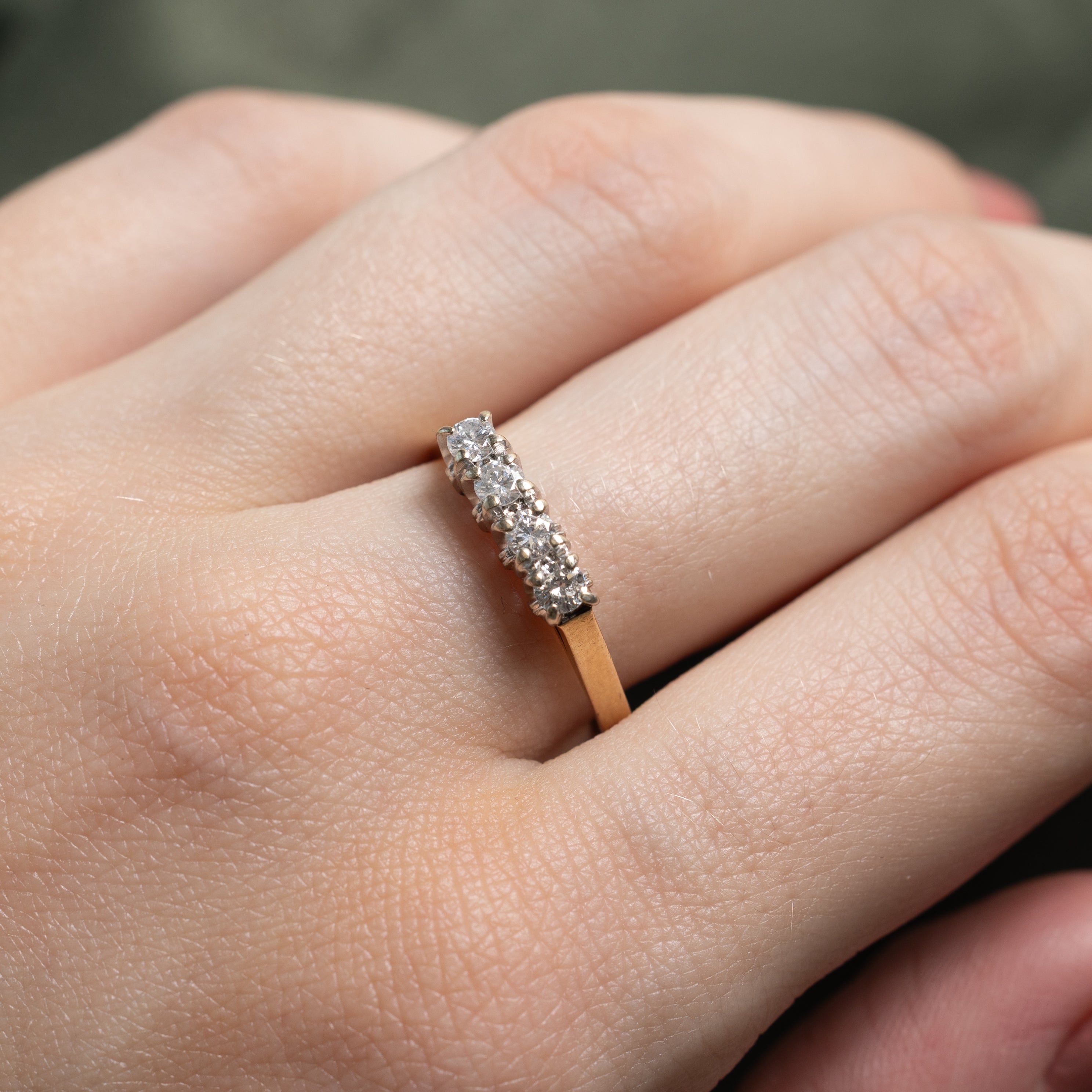Four-Stone Diamond Thin Ring | 0.31ctw | SZ 7.75