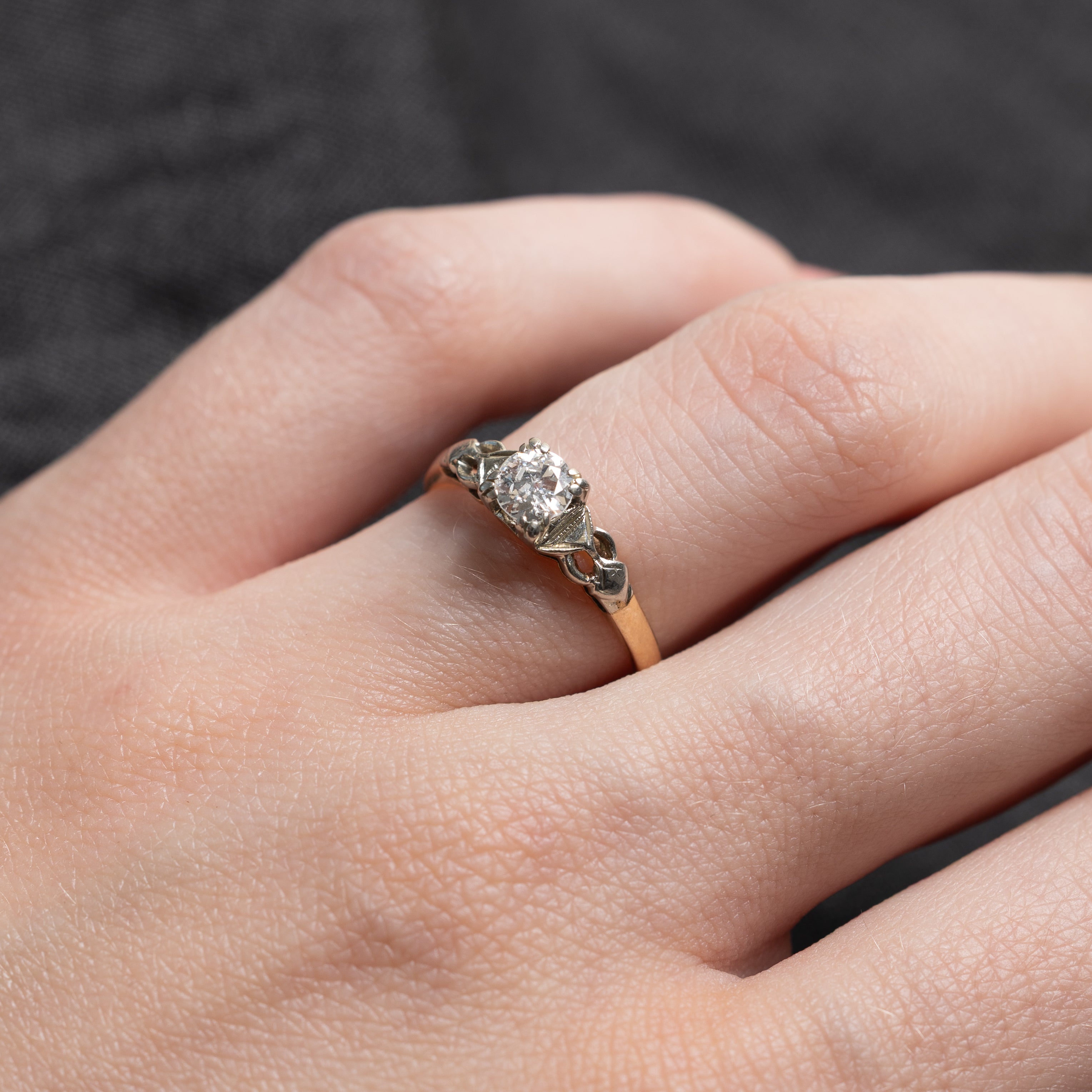 Solitaire Old European Cut Diamond Engagement Ring | 0.30ct | SZ 5.5