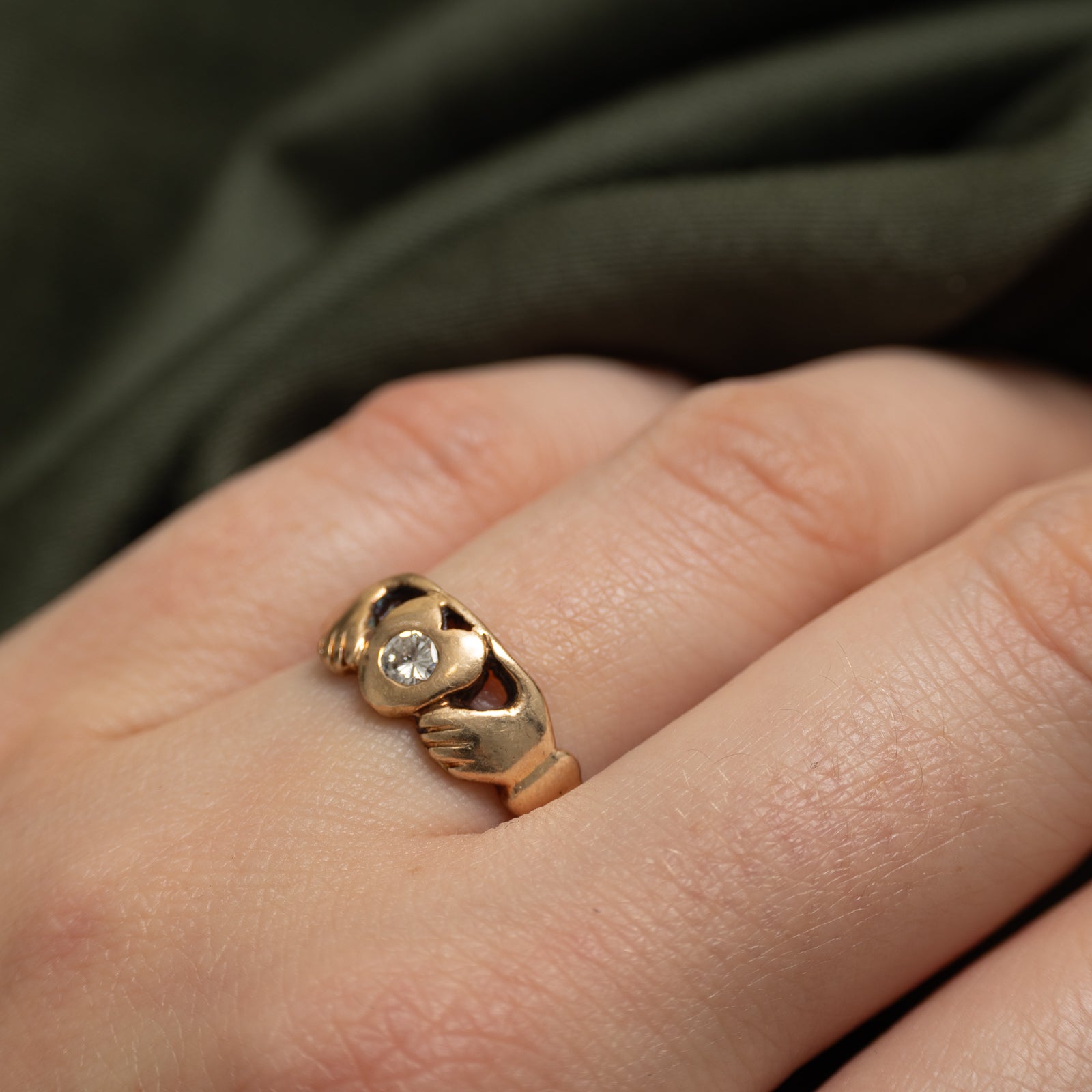 Diamond Claddagh Ring | 0.12ct | SZ 7