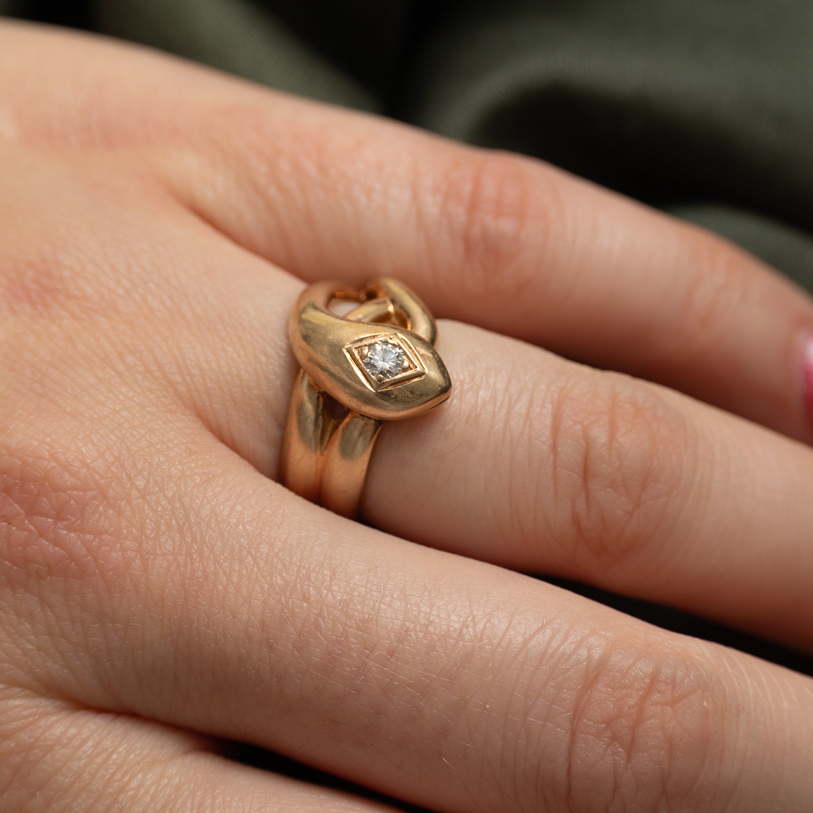 'Birks' Snake Diamond Twisted Ring | 0.12ct | SZ 5.25