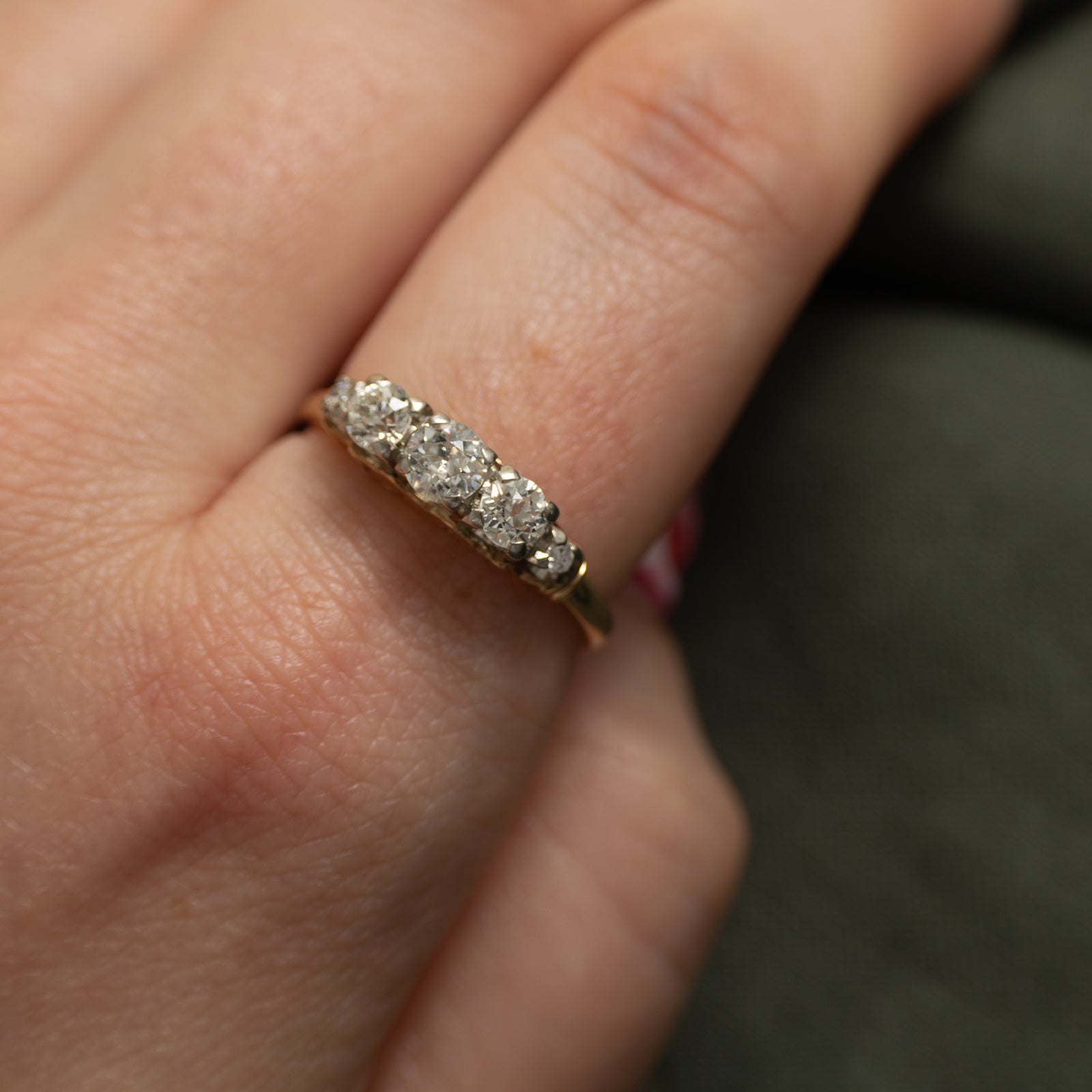 Five Stone Old Cut Diamond Ring | 0.78ctw | SZ 9