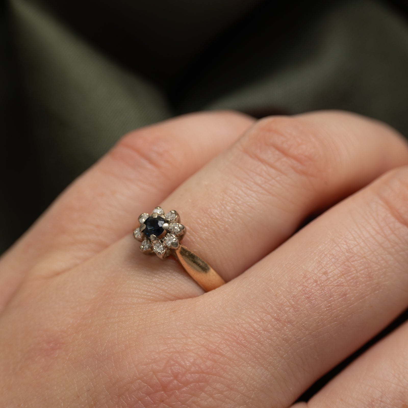 Sapphire & Diamond Petal Ring | 0.17ct, 0.08ctw | SZ 6