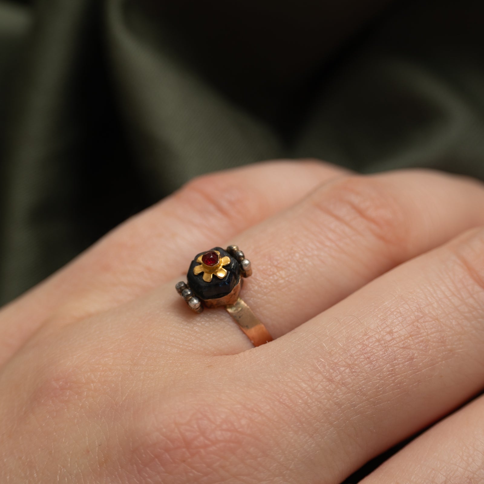 Bague vintage en verre portugais | 1,00 ct | Taille 6,75