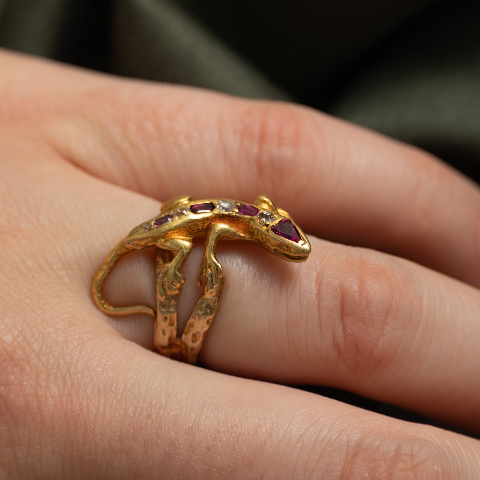 Ruby & Diamond Lizard Ring |0.23ctw | 0.09ctw | SZ 5