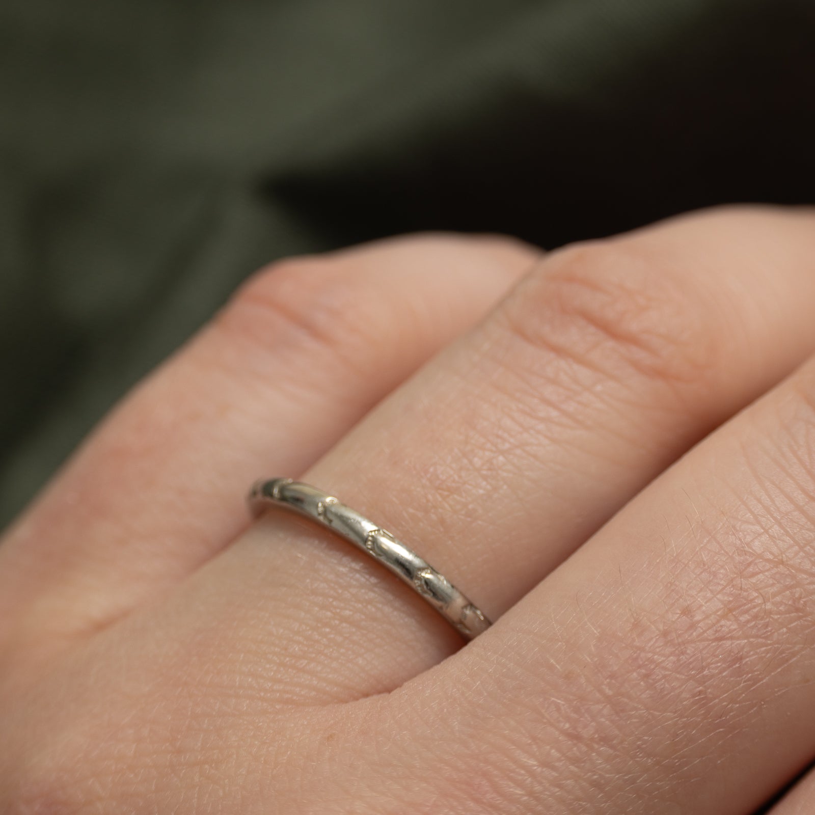 'Orange Blossom' 14k White Gold Band | 1.85mm | SZ 7.75