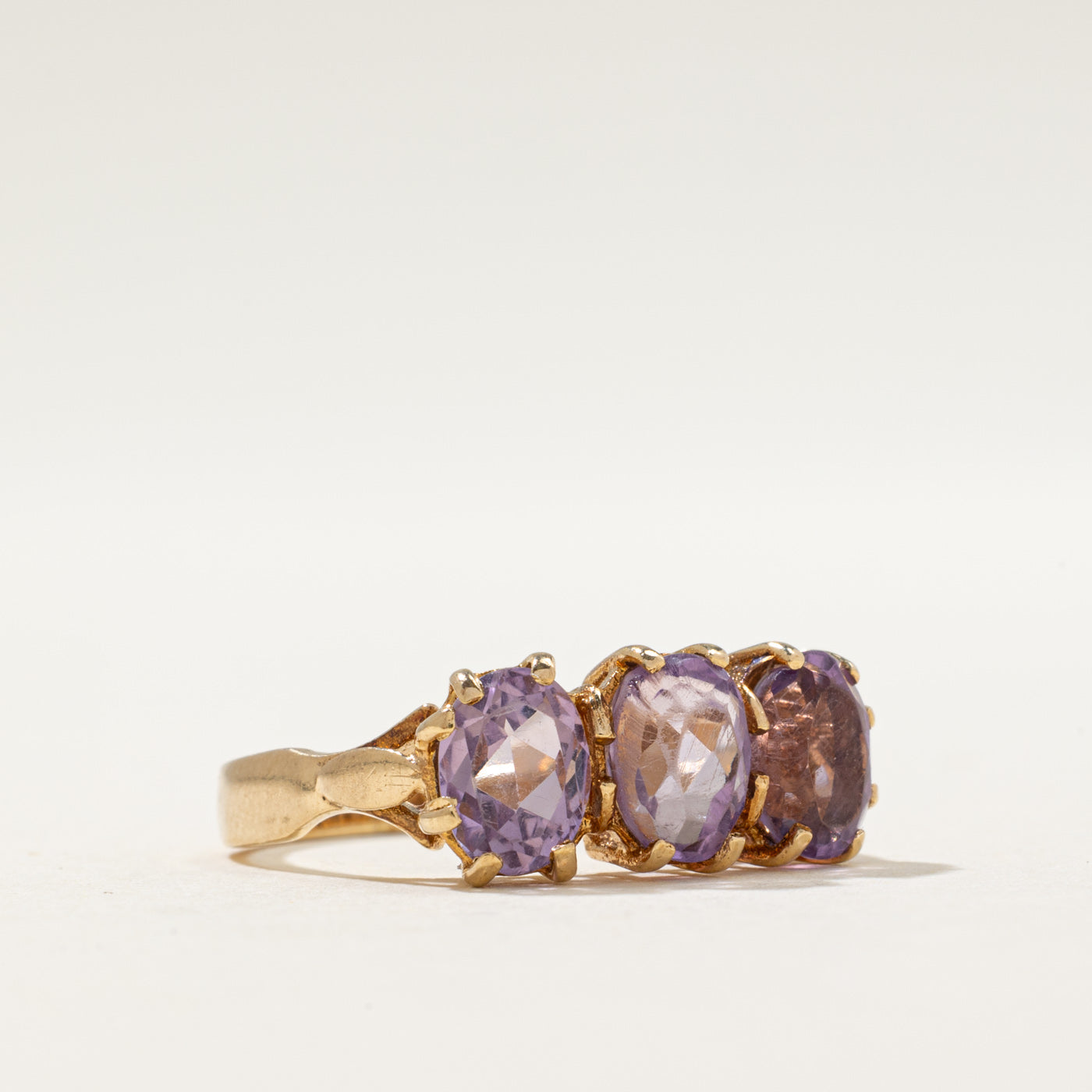 1978 London Three Stone Amethyst Ring | 3.00ctw | SZ 7.25