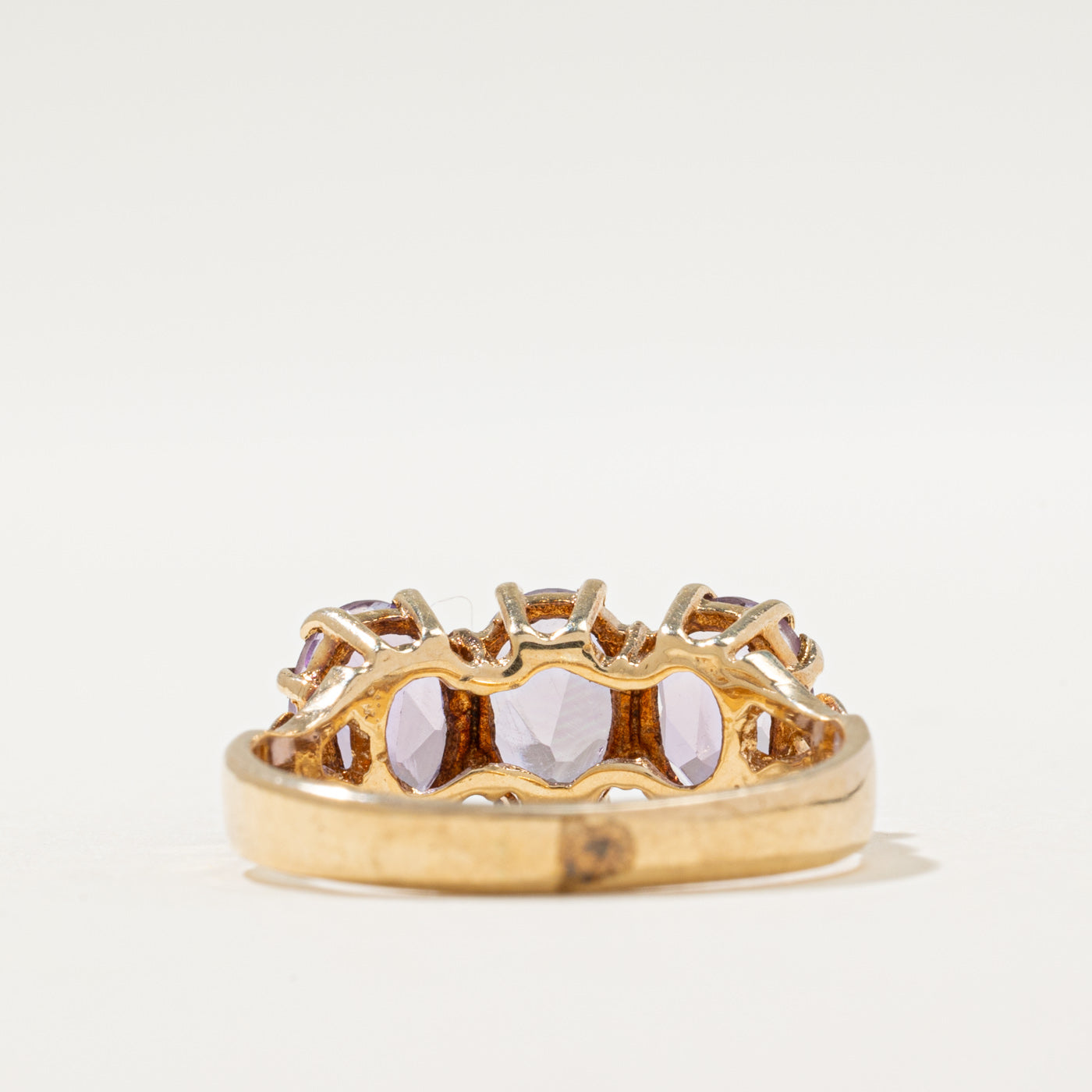1978 London Three Stone Amethyst Ring | 3.00ctw | SZ 7.25