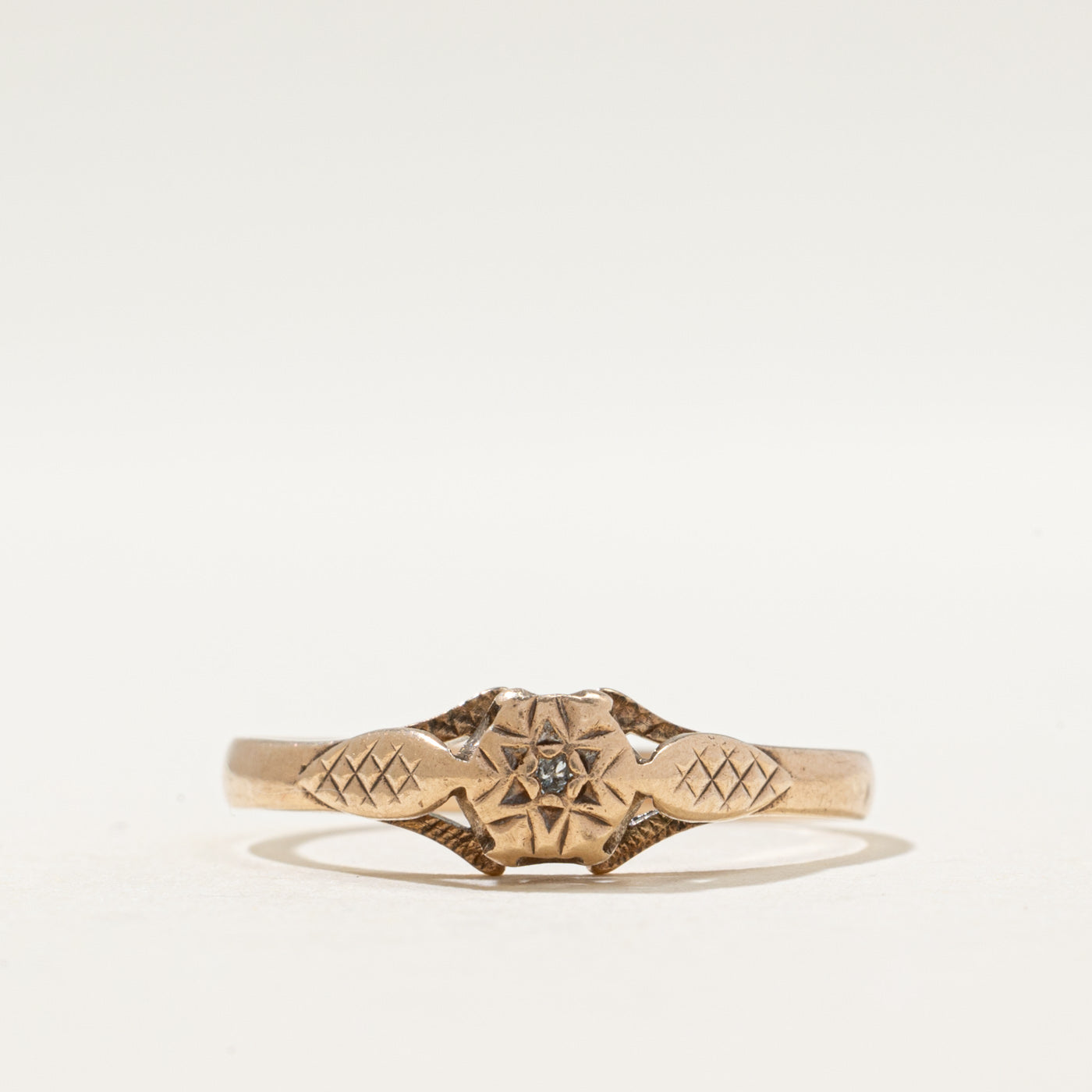 1981 Birmingham Diamond Engraved Ring | 0.01ct | SZ 9