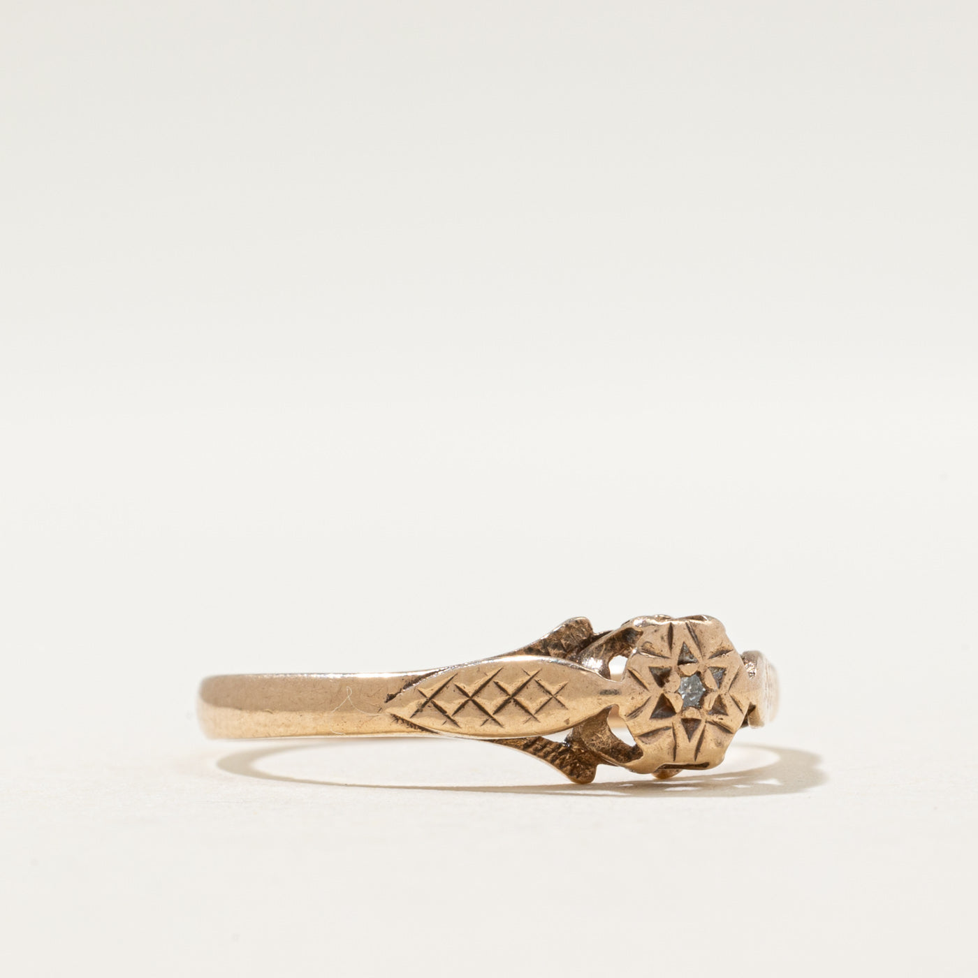 1981 Birmingham Diamond Engraved Ring | 0.01ct | SZ 9