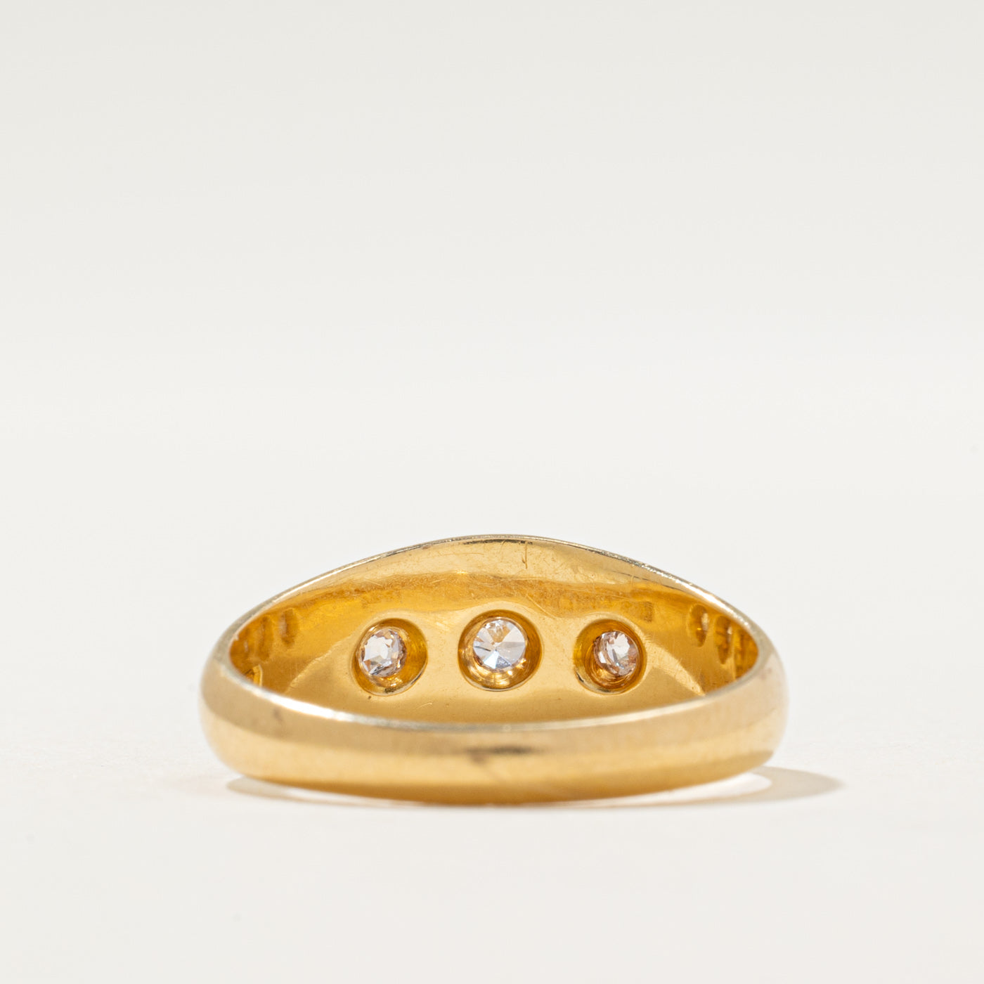 1910 Birmingham Three Stone Star Set Diamond Ring | 0.12ctw | SZ 6.25