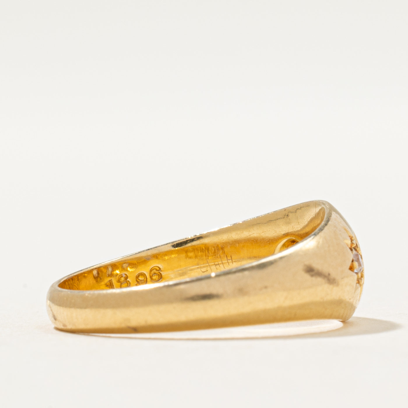 1910 Birmingham Three Stone Star Set Diamond Dome Ring | 0.12ctw | SZ 6.25