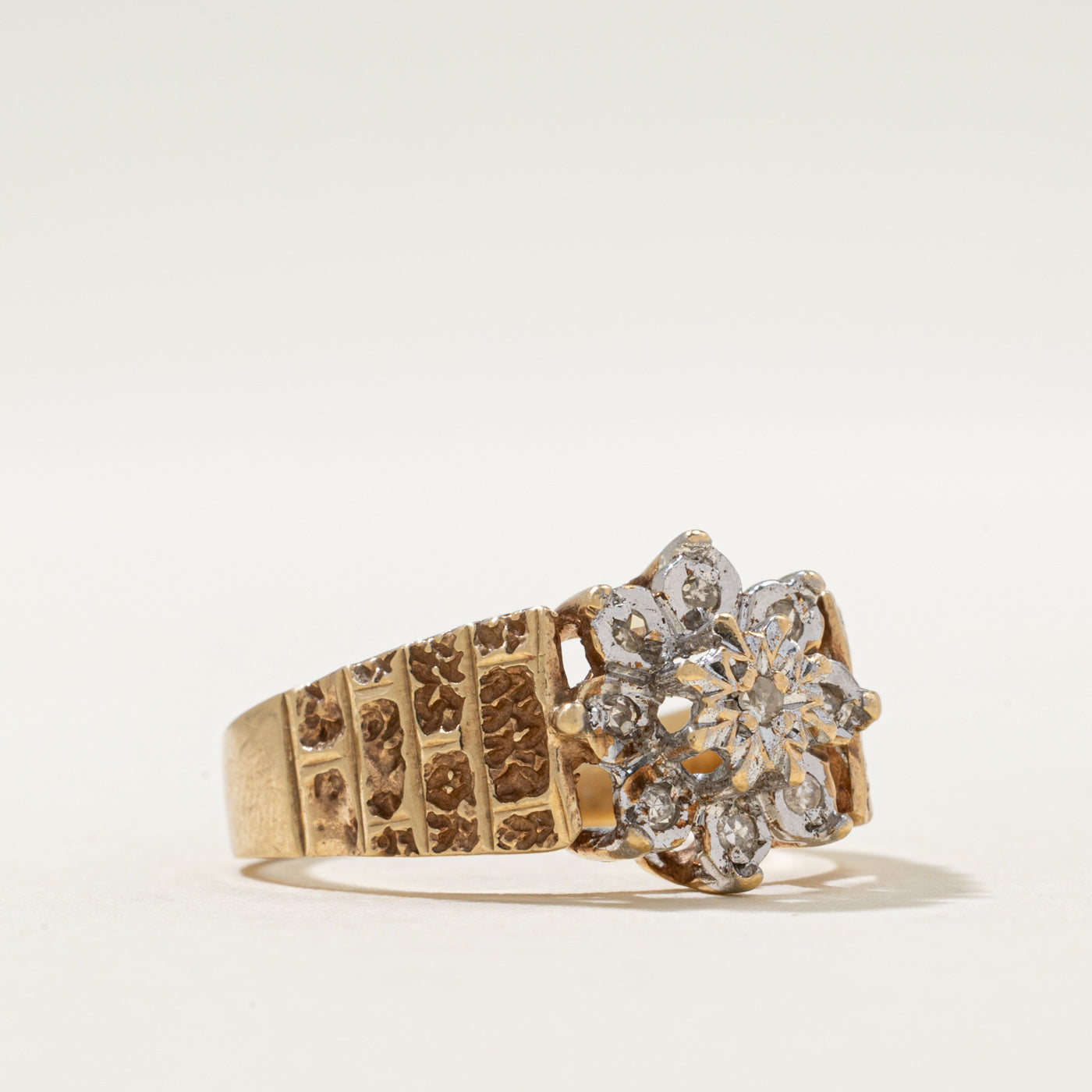 Bague cocktail Birmingham en diamants de 1979 | 0,05 ct | Taille 7