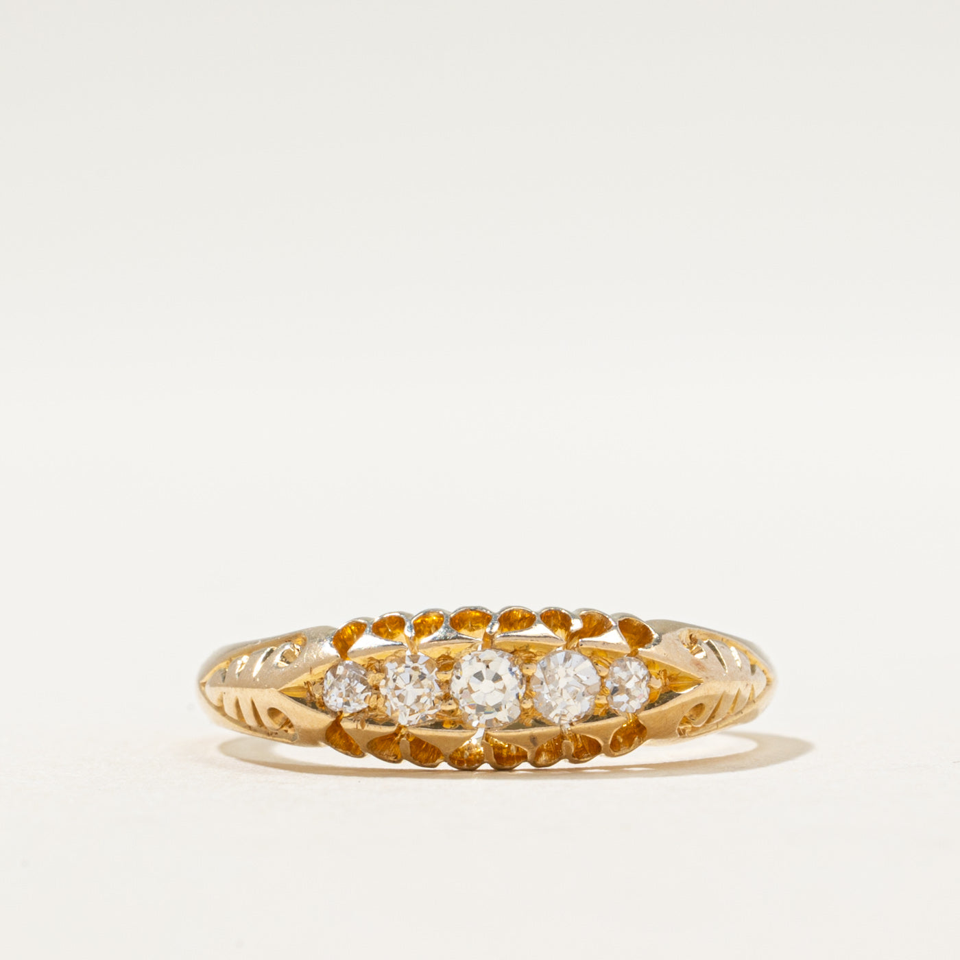 1897 Victorian Birmingham Five Stone Diamond Ring | 0.18ctw | SZ 6.75