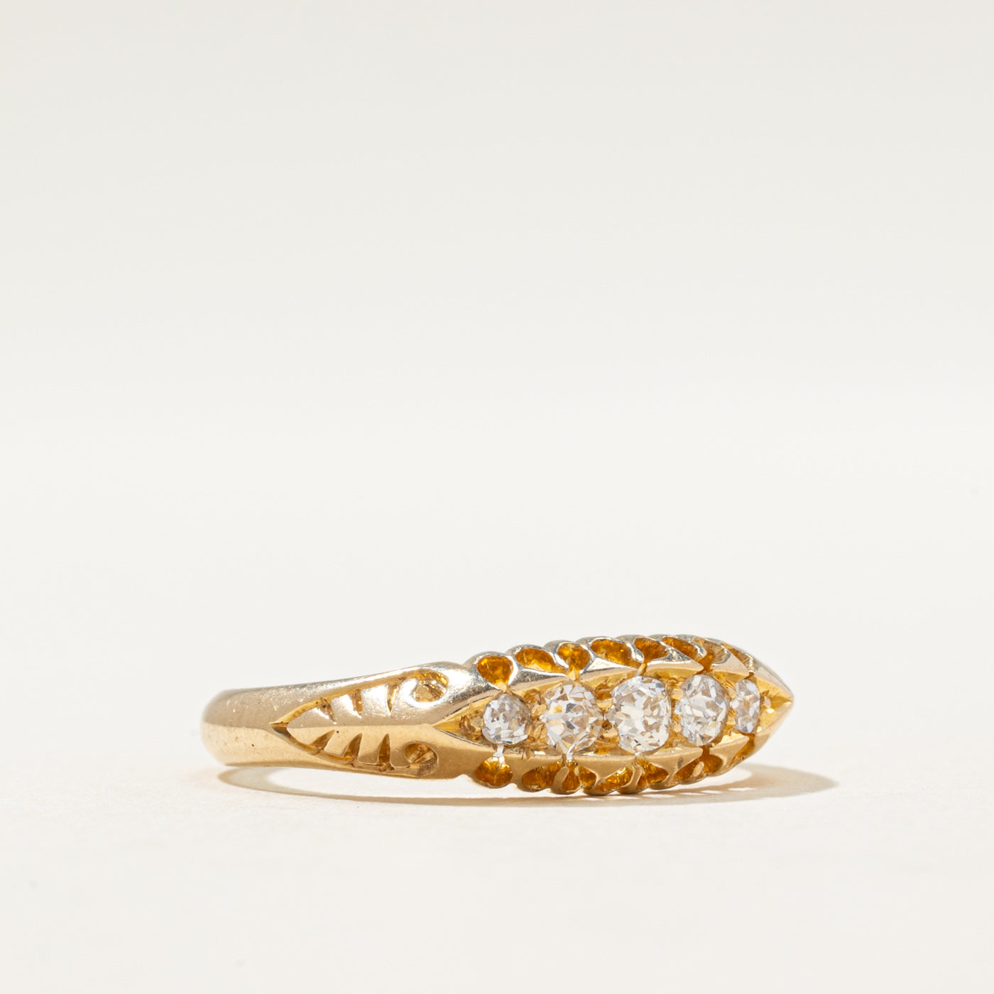 1897 Victorian Birmingham Five Stone Diamond Ring | 0.18ctw | SZ 6.75